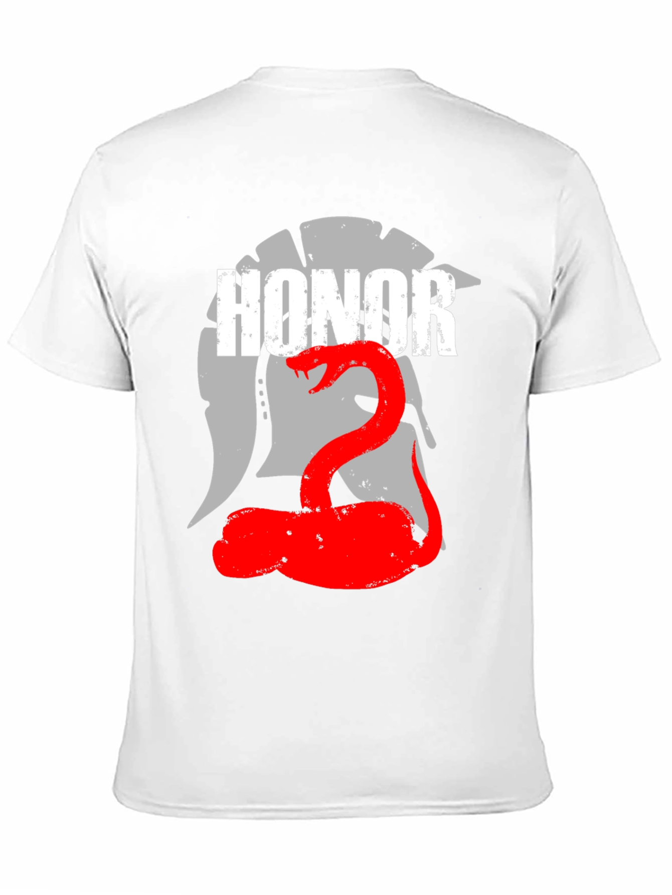 Honor Spartan Helmet and Snake Graphic T-Shirt