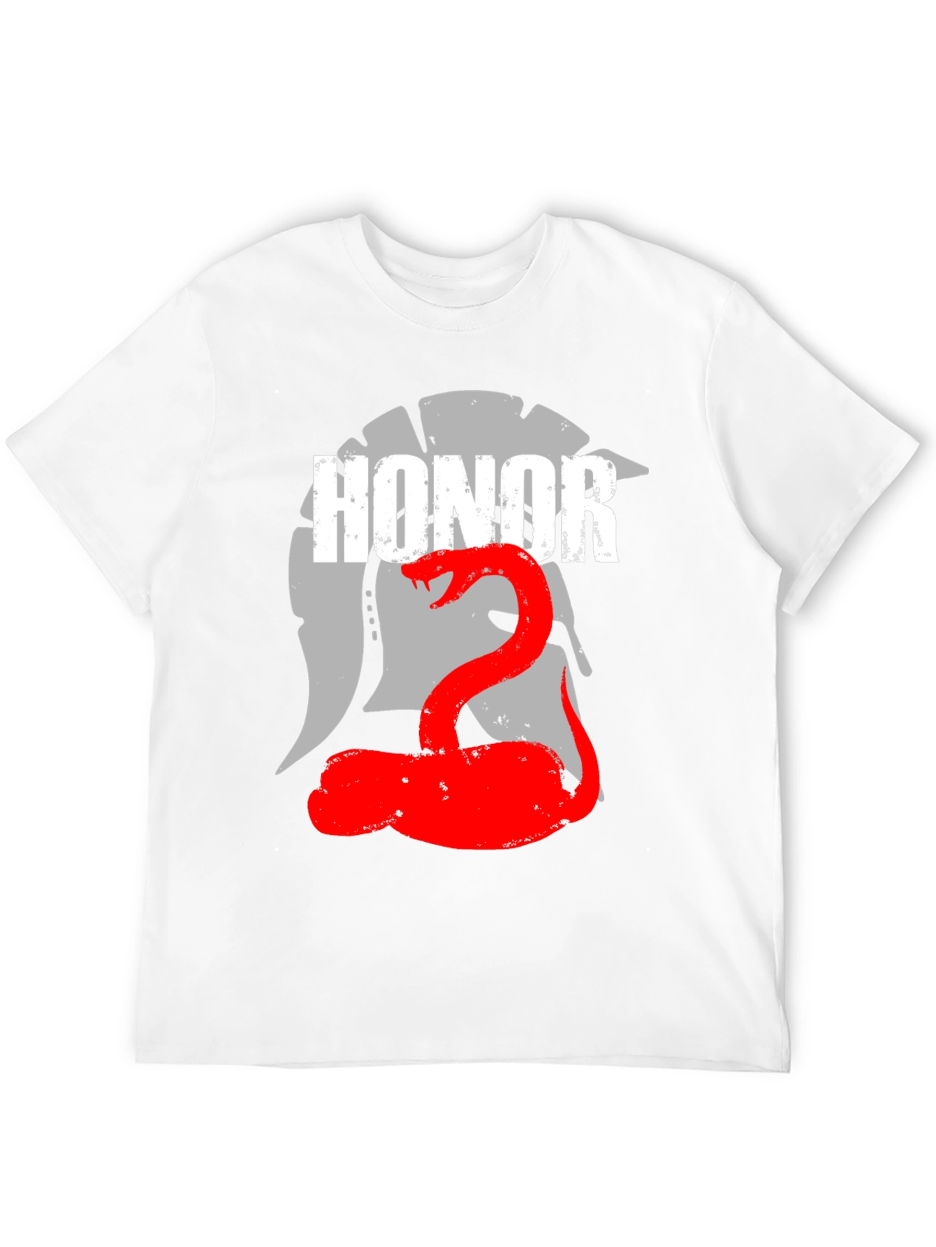 Honor Spartan Helmet and Snake Graphic T-Shirt
