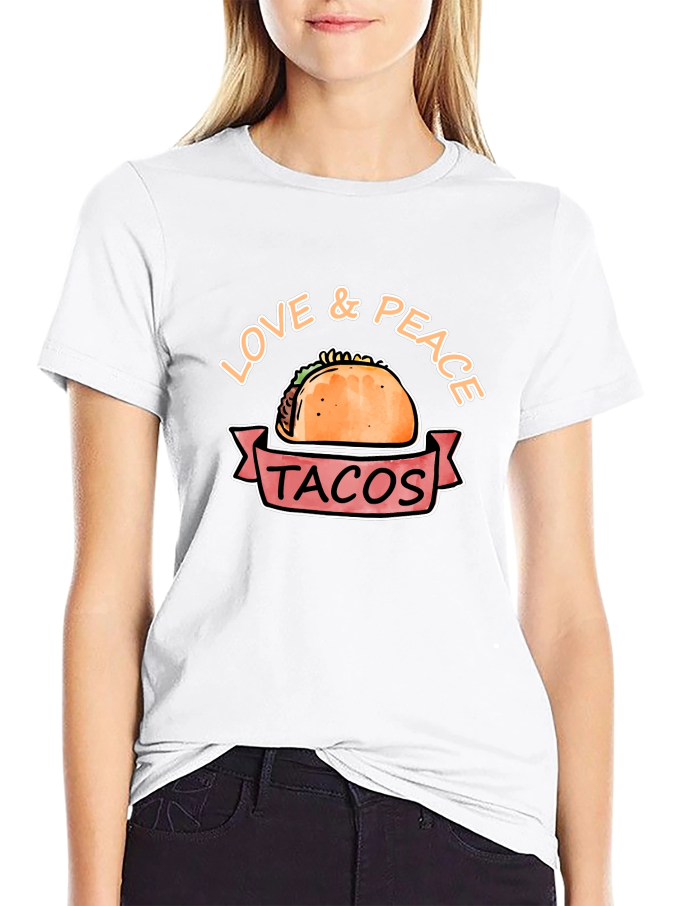 Love & Peace Tacos Graphic Tee - Black