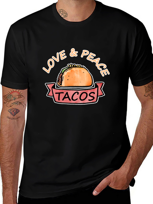 Love & Peace Tacos Graphic Tee - Black