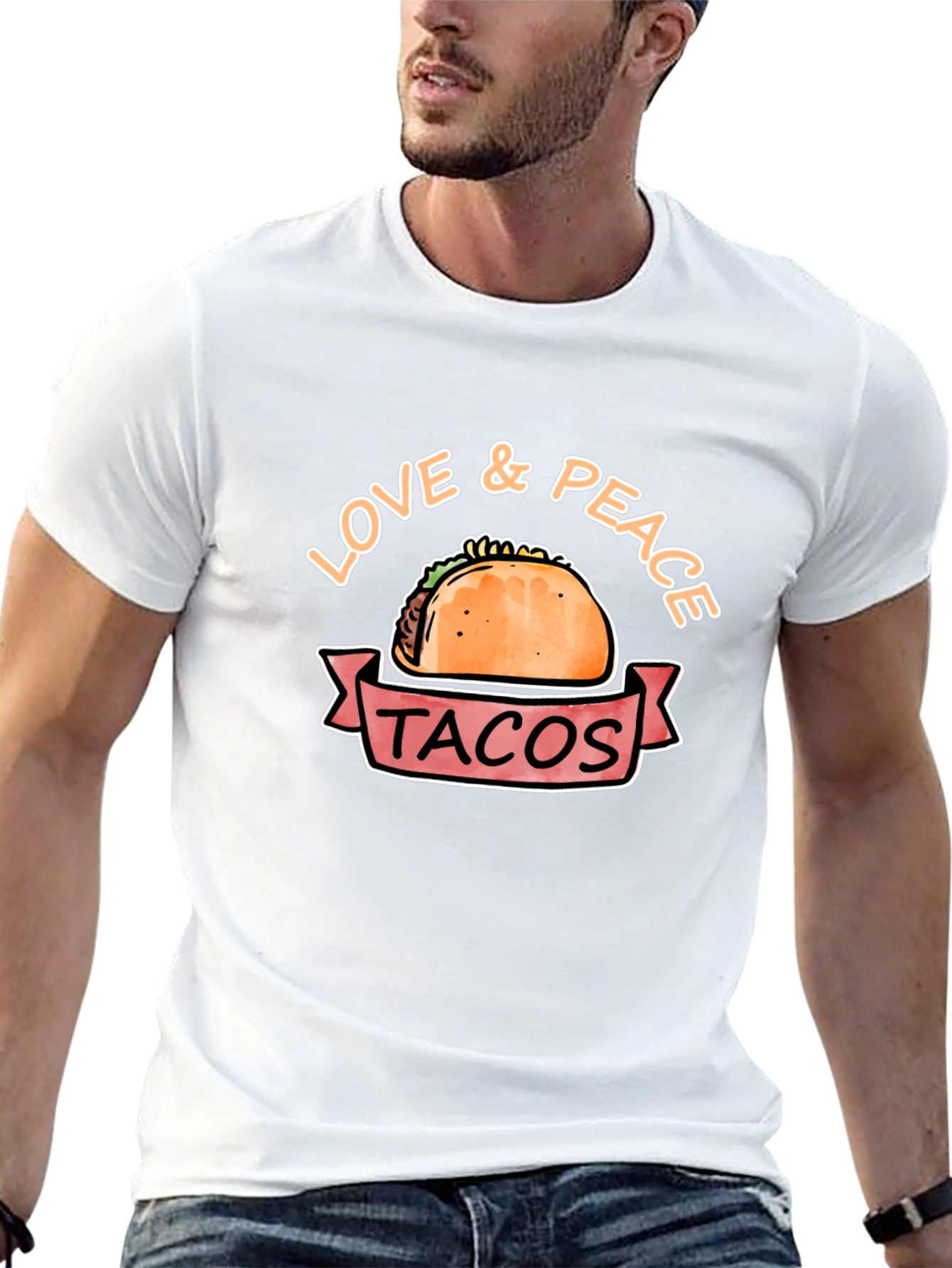 Love & Peace Tacos Graphic Tee - Black