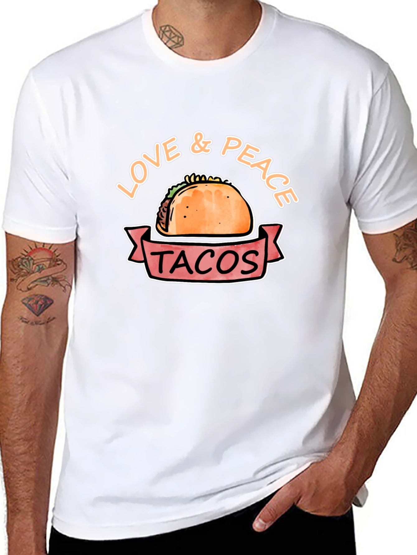 Love & Peace Tacos Graphic Tee - Black