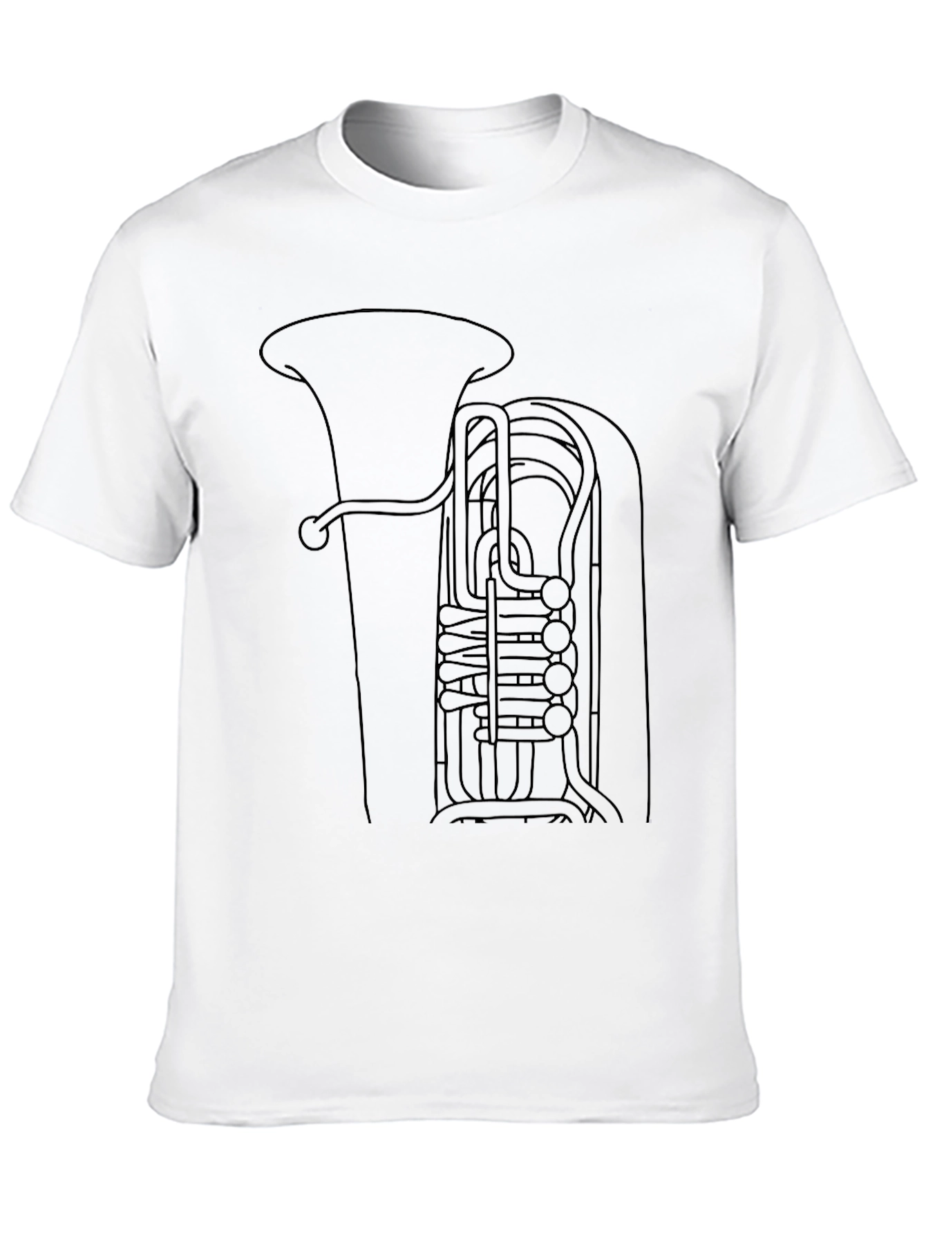 Tuba Line Art Black T-Shirt
