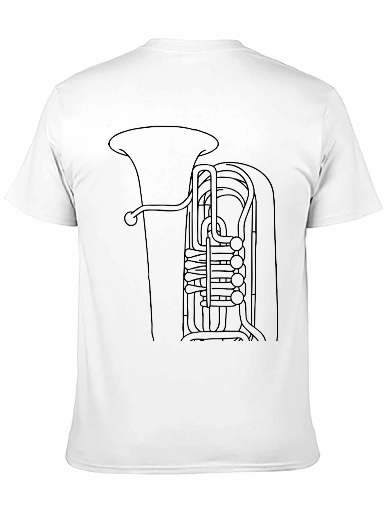 Tuba Line Art Black T-Shirt