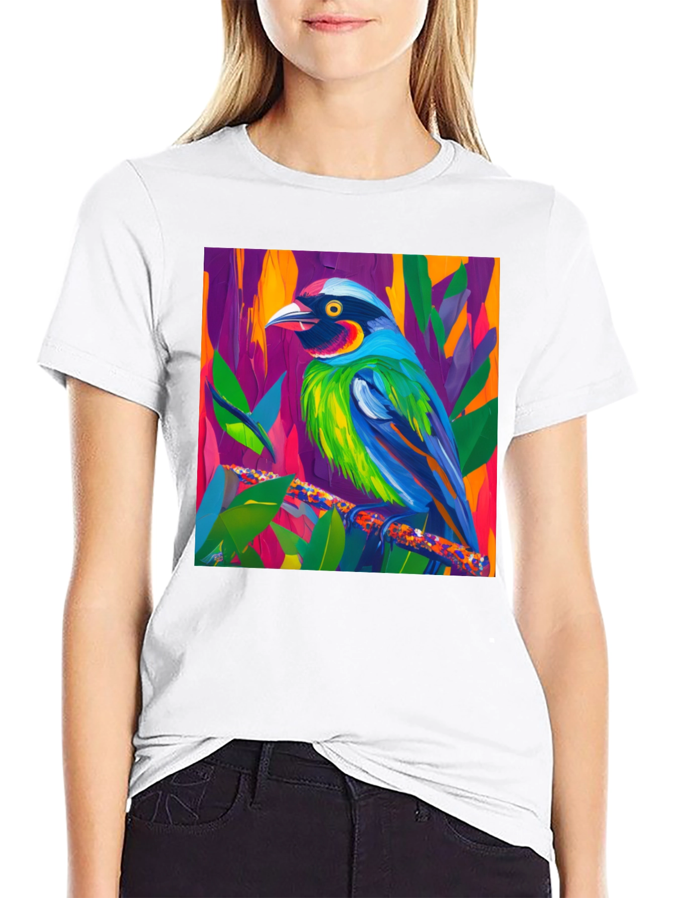 Colorful Bird Art T-Shirt