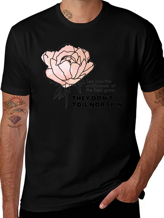 Wildflower Graphic T-Shirt - They Dont Toil Nor Spin