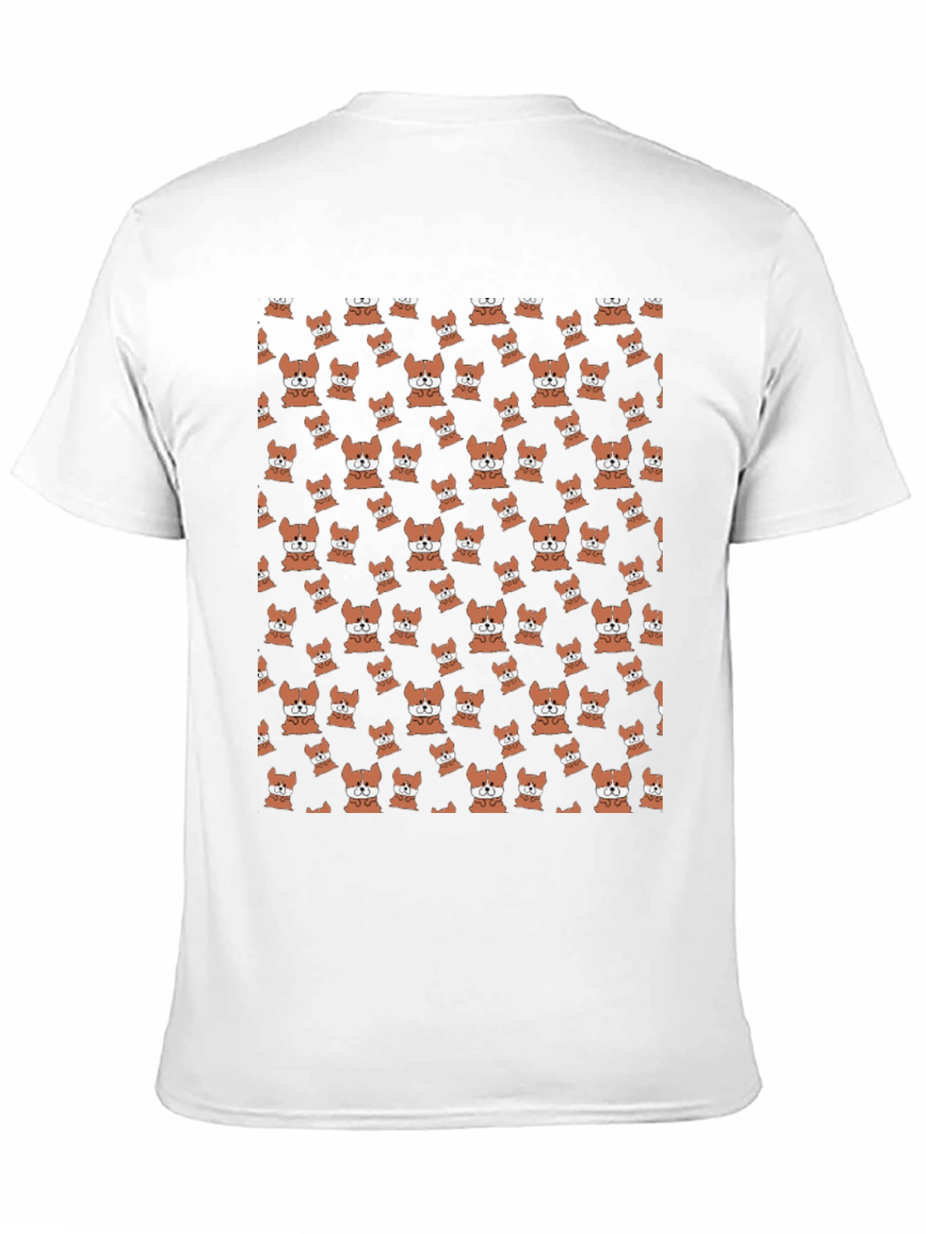 Cute Corgi Pattern Black T-Shirt