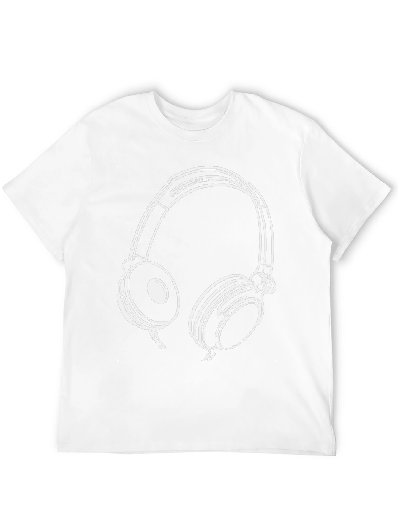 Headphones Graphic Tee - Black Cotton Blend