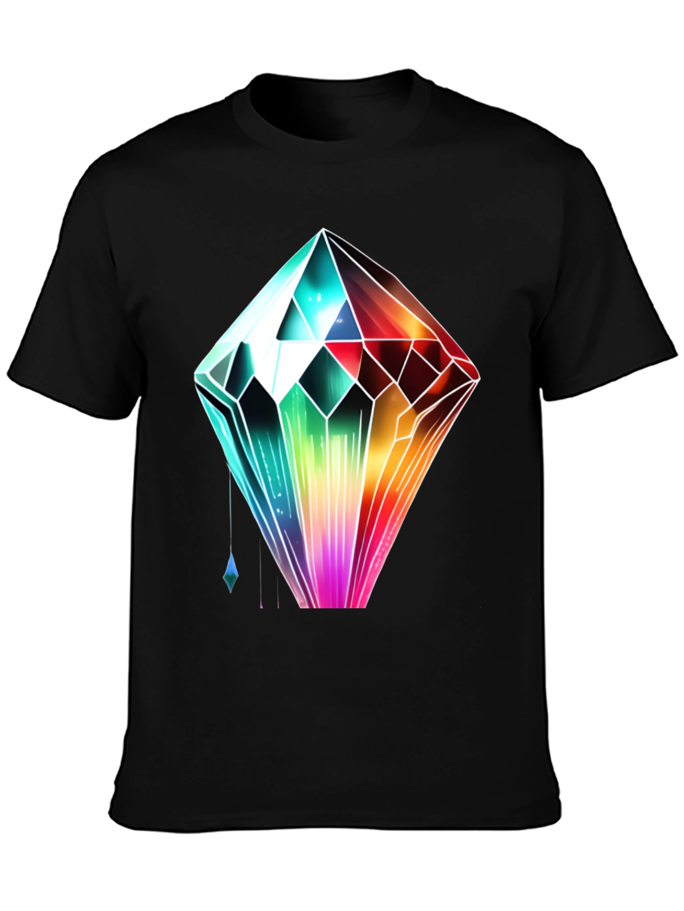Rainbow Crystal Graphic Tee - Trendy Streetwear