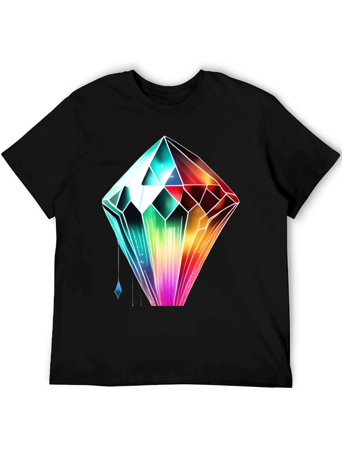 Rainbow Crystal Graphic Tee - Trendy Streetwear