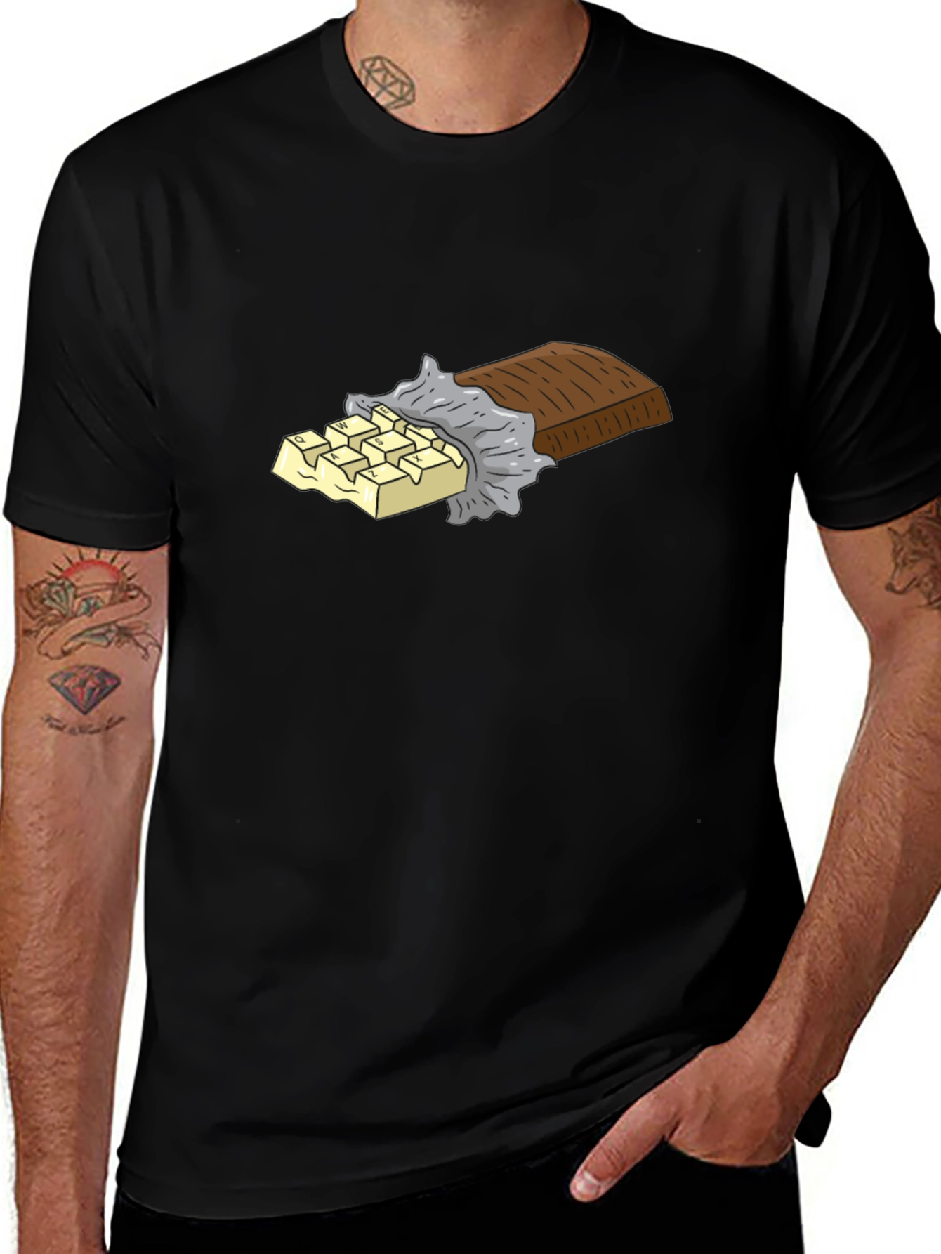 Chocolate Bar Graphic Tee - Black