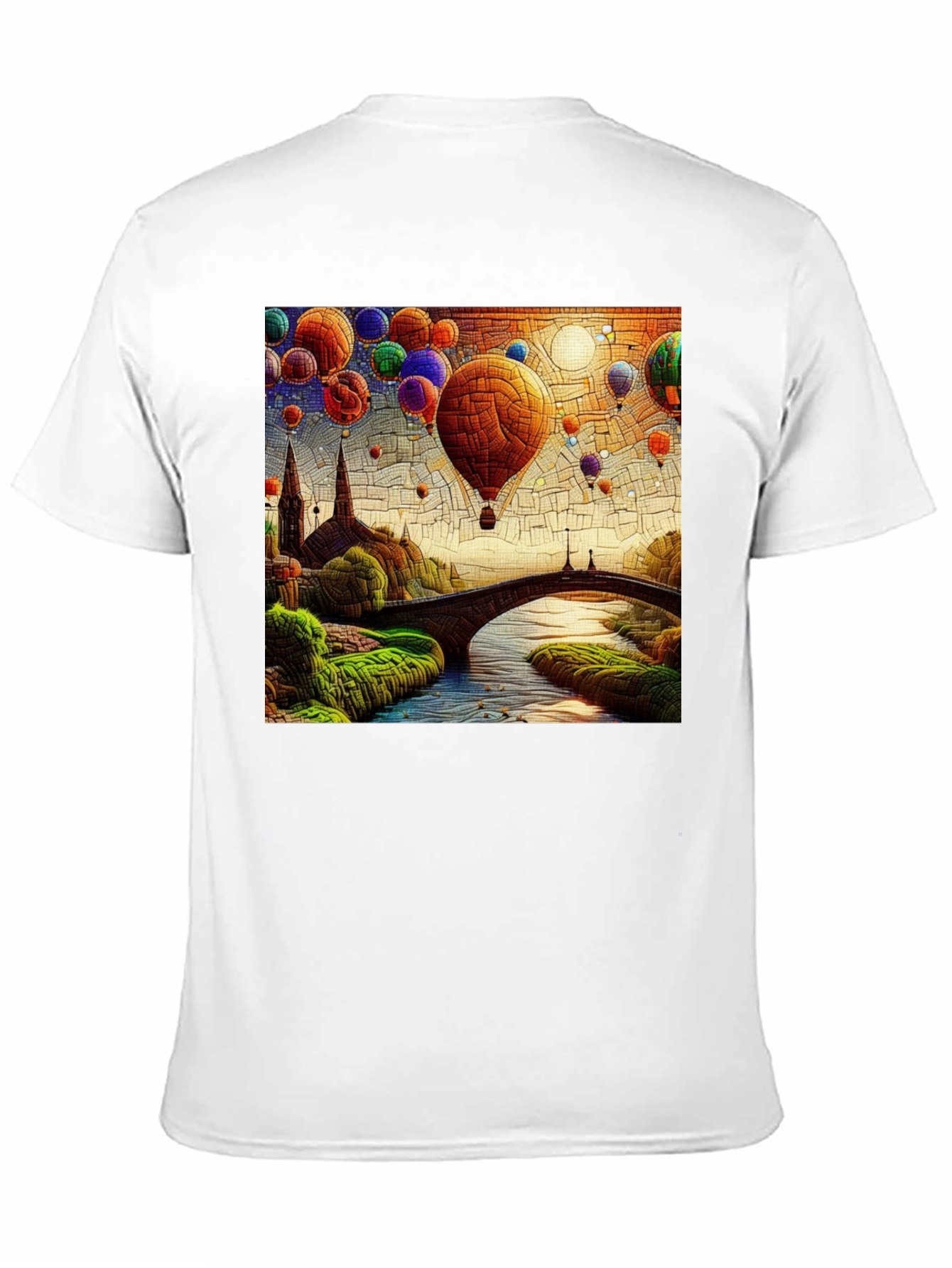 Hot Air Balloon T-Shirt: Artistic Landscape Design