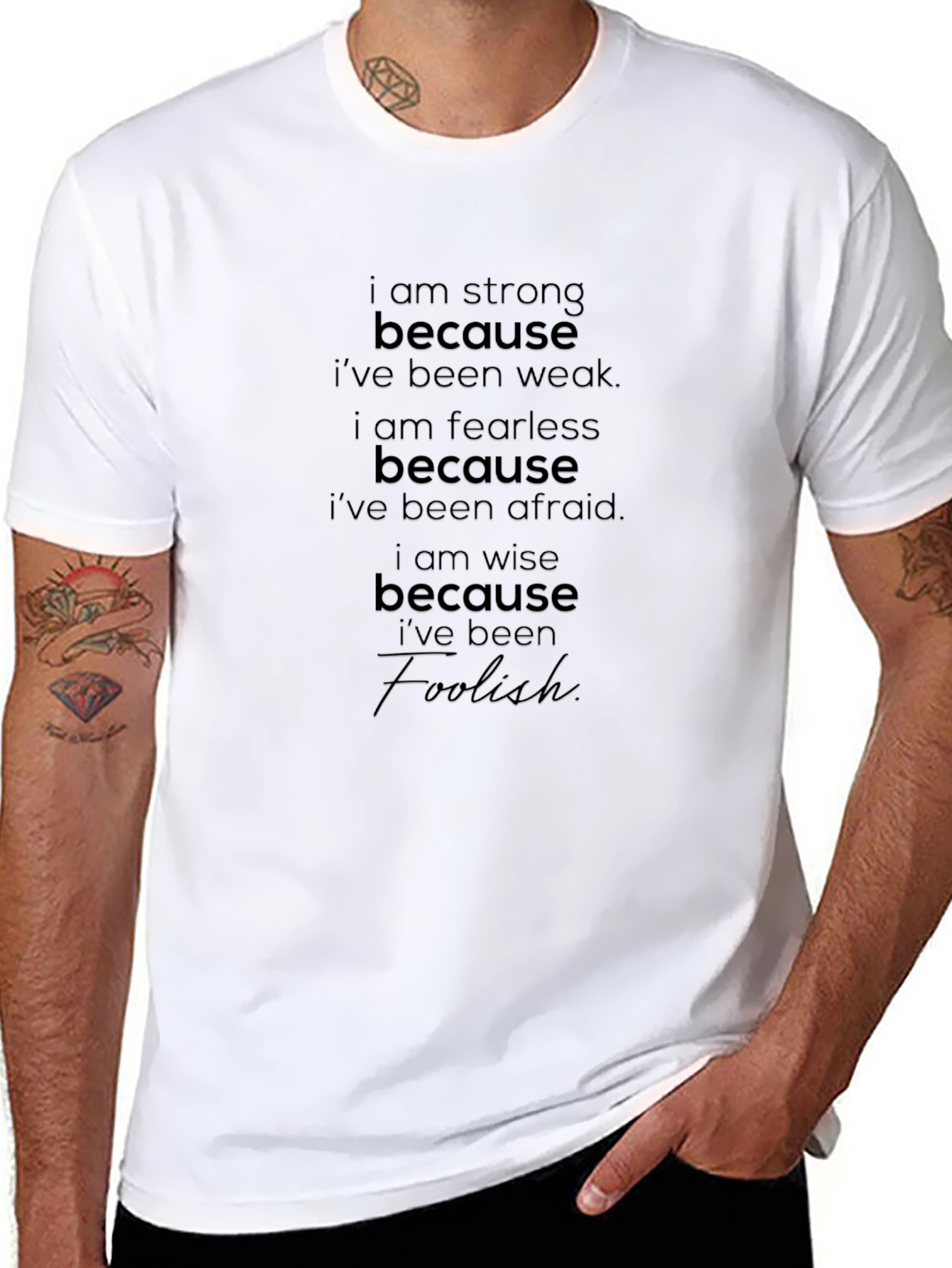 Motivational T-Shirt - Strong Fearless Wise