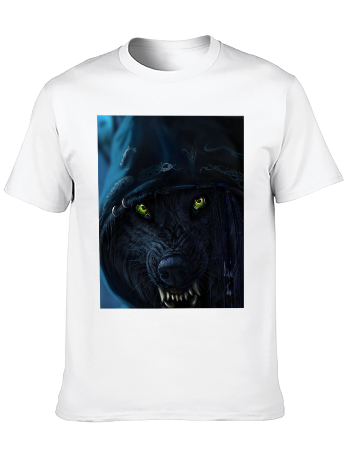 Wolf Graphic Print Black T-Shirt
