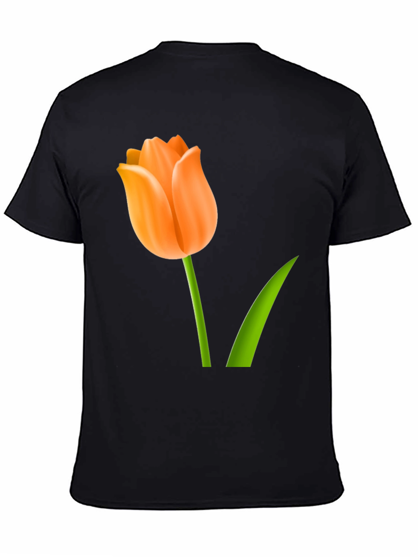 Tulip Graphic Print T-Shirt - Black