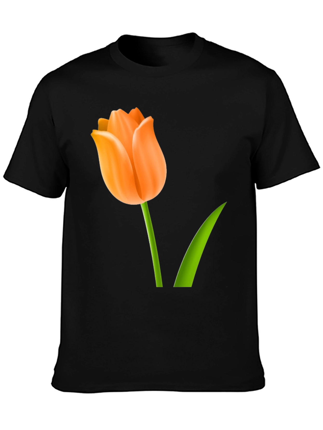 Tulip Graphic Print T-Shirt - Black