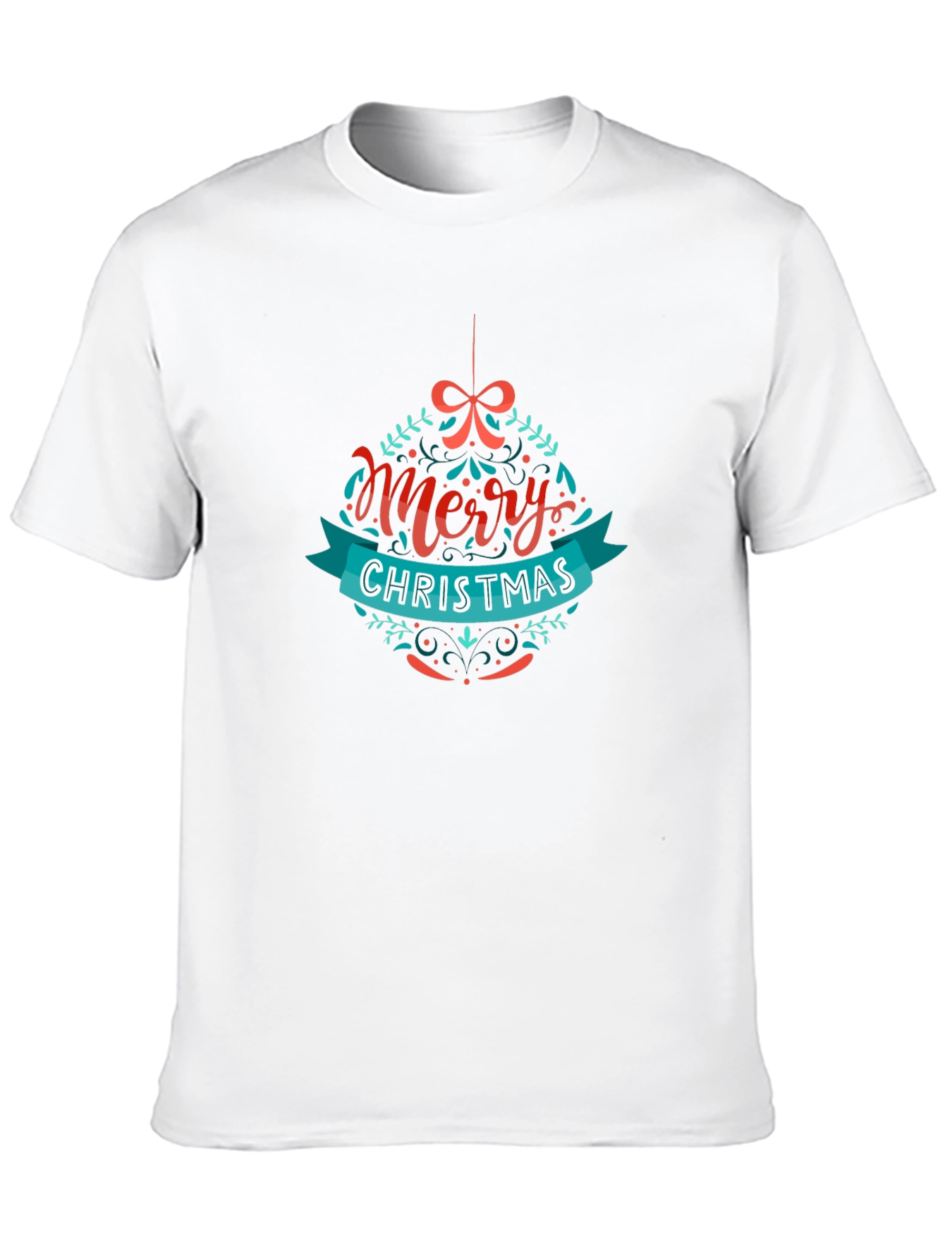 Merry Christmas Ornament Graphic Black T-Shirt