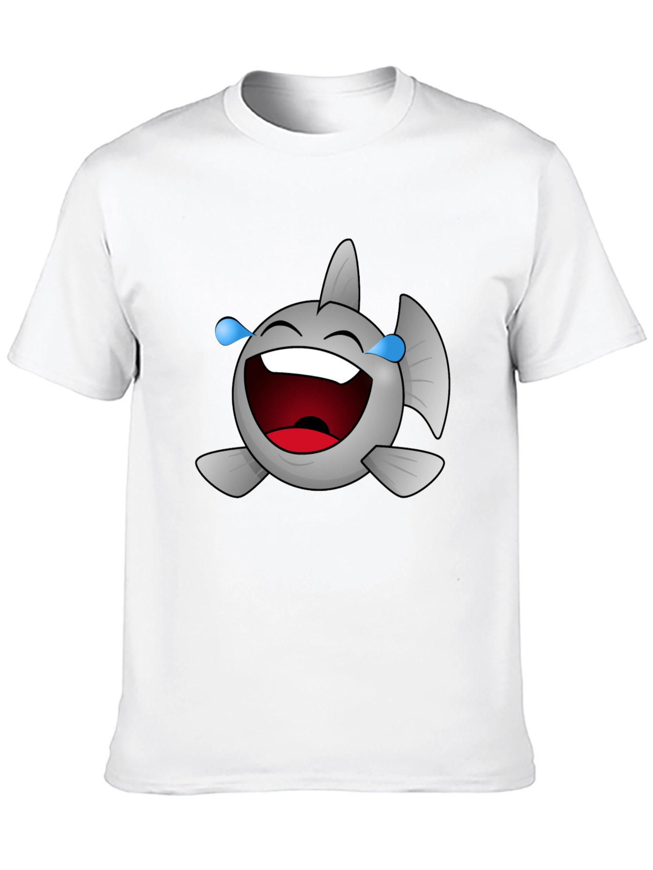 Laughing Fish Graphic Tee - Black Cotton Comfort