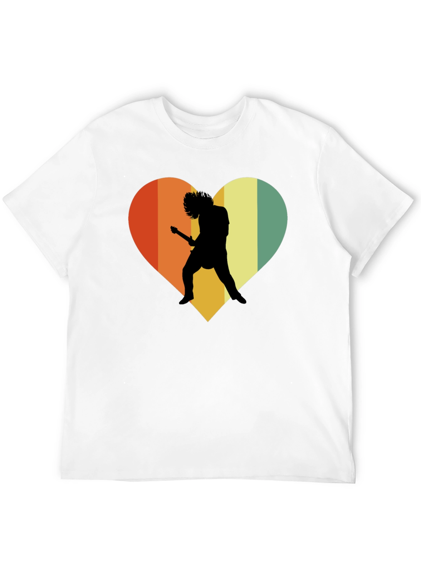 Retro Rock Guitar Heart Graphic Tee