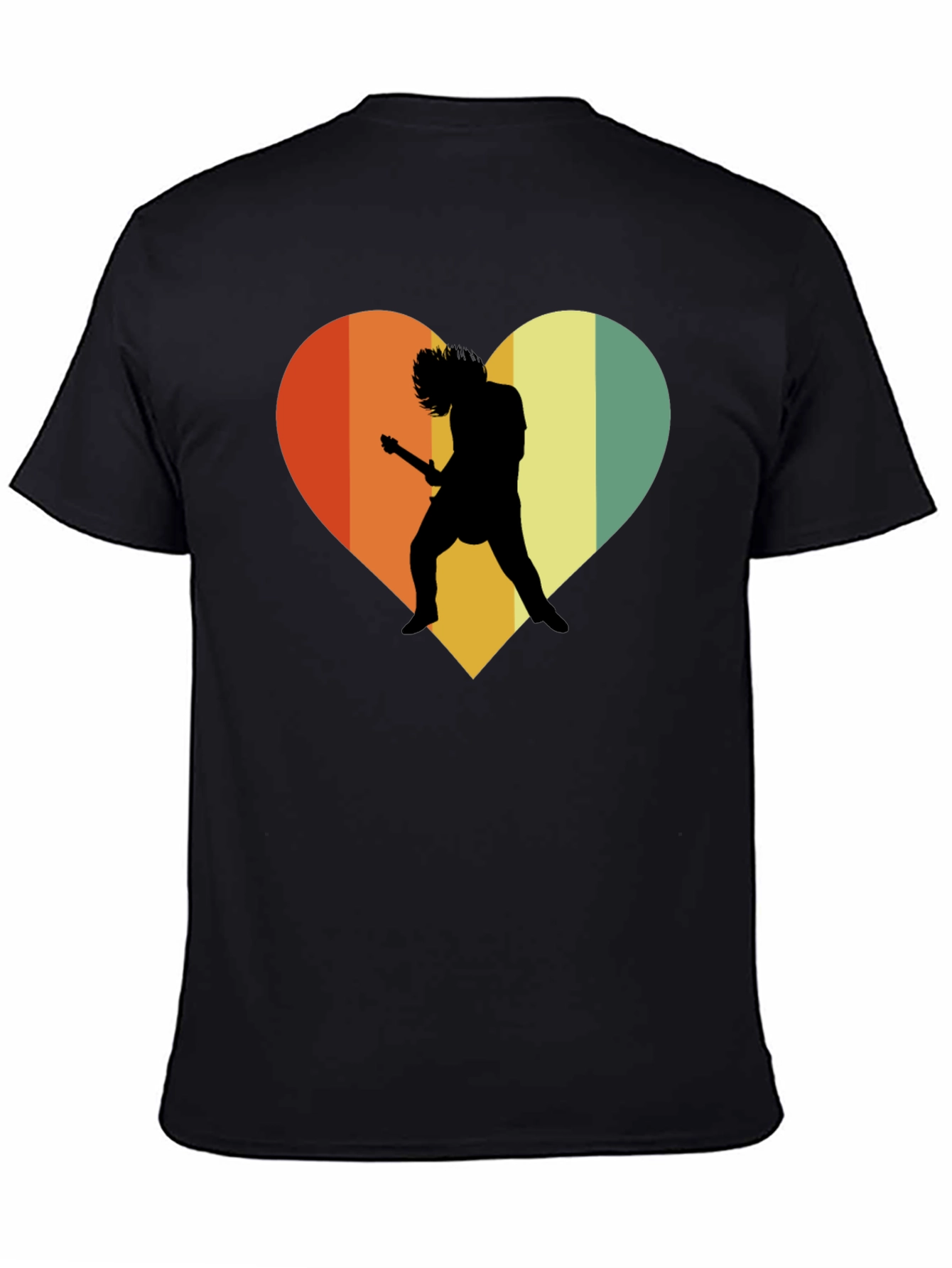 Retro Rock Guitar Heart Graphic Tee