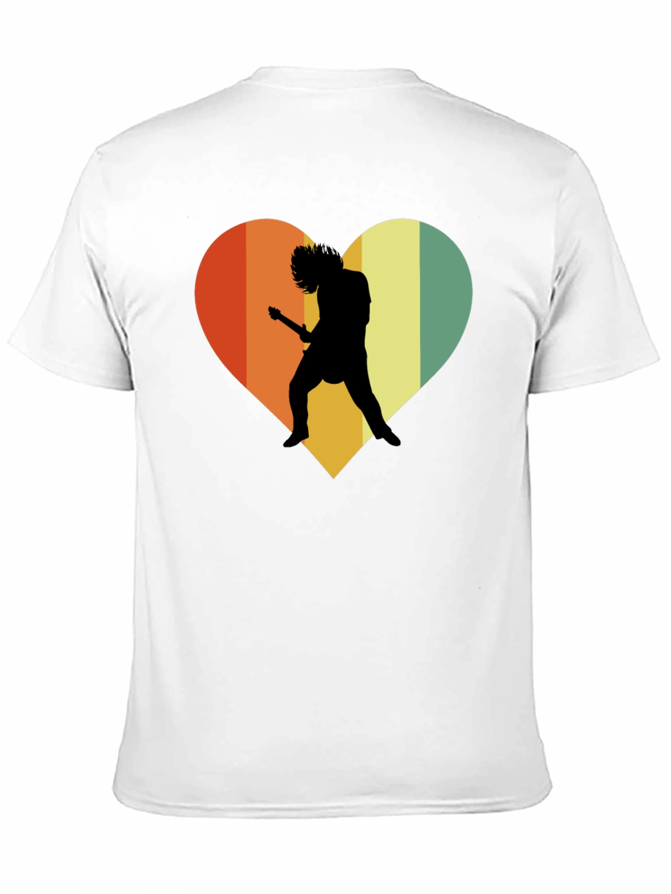 Retro Rock Guitar Heart Graphic Tee