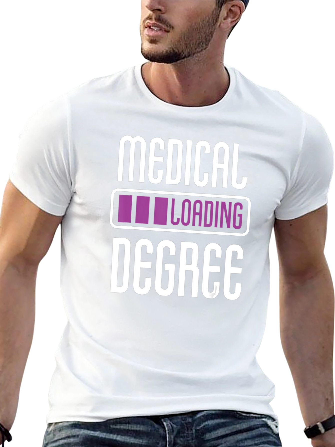 Medical Degree Loading T-Shirt - Black Novelty Tee
