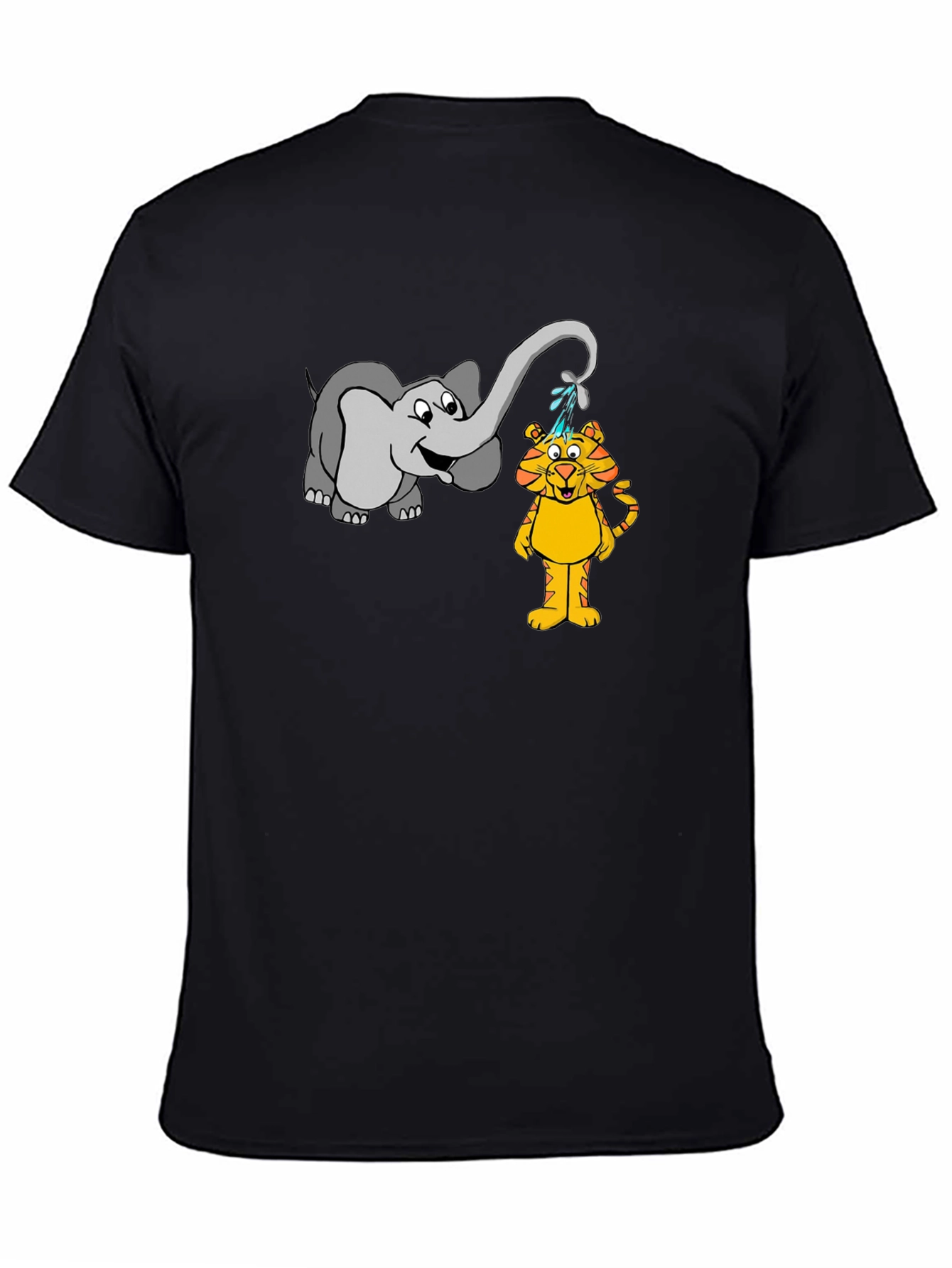 Elephant Watering Tiger Graphic T-Shirt