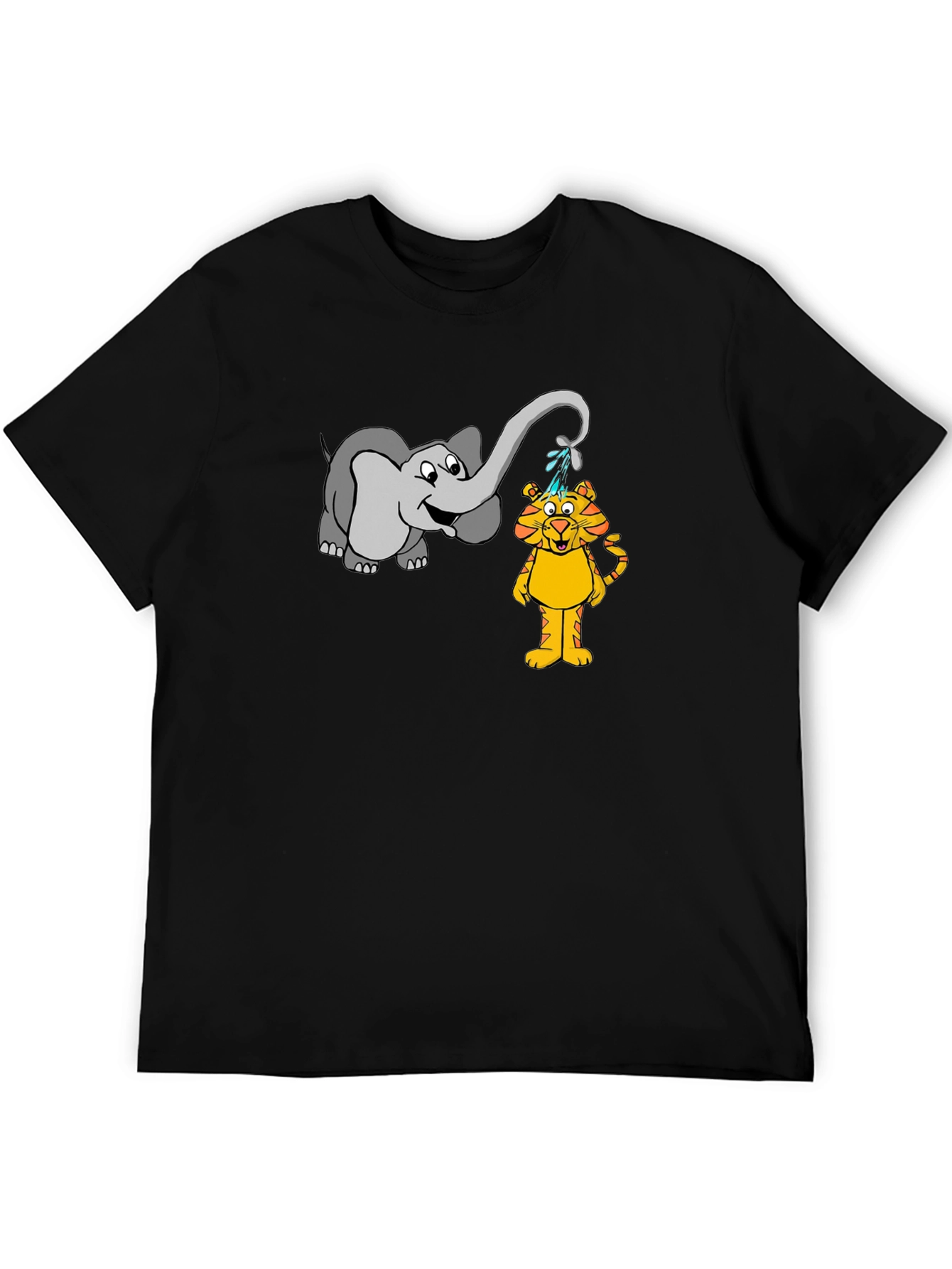 Elephant Watering Tiger Graphic T-Shirt