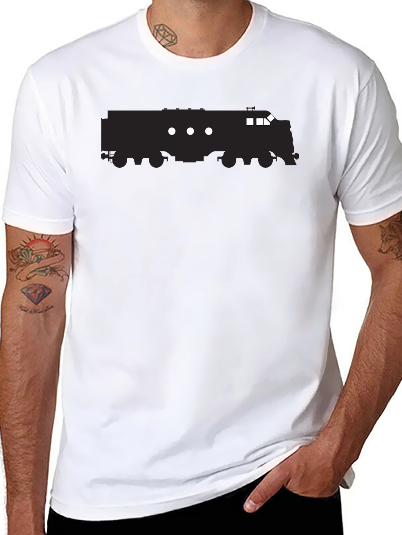 Train Graphic Tee - Cool Black T-Shirt