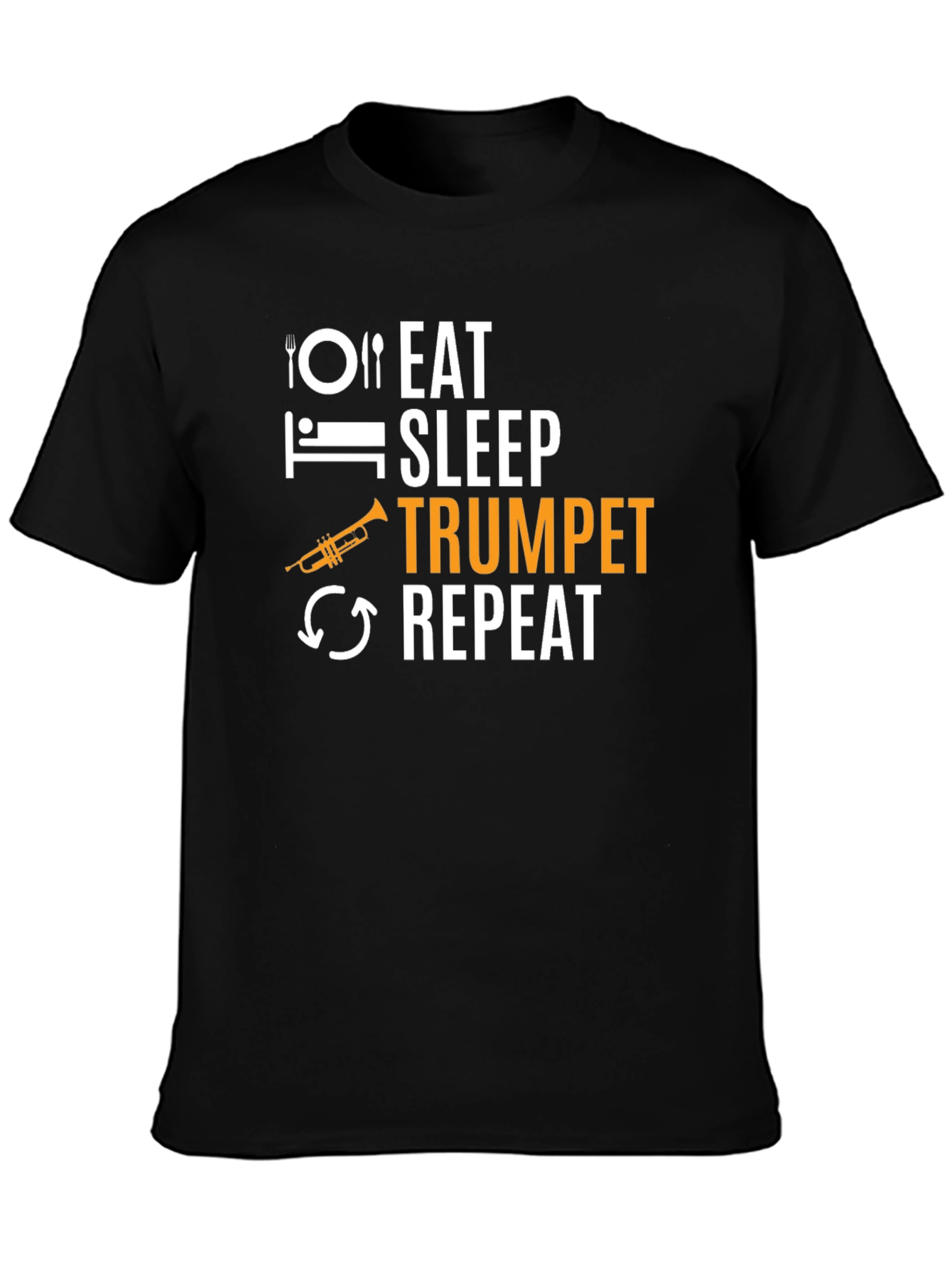 Eat Sleep Trumpet Repeat Graphic Tee