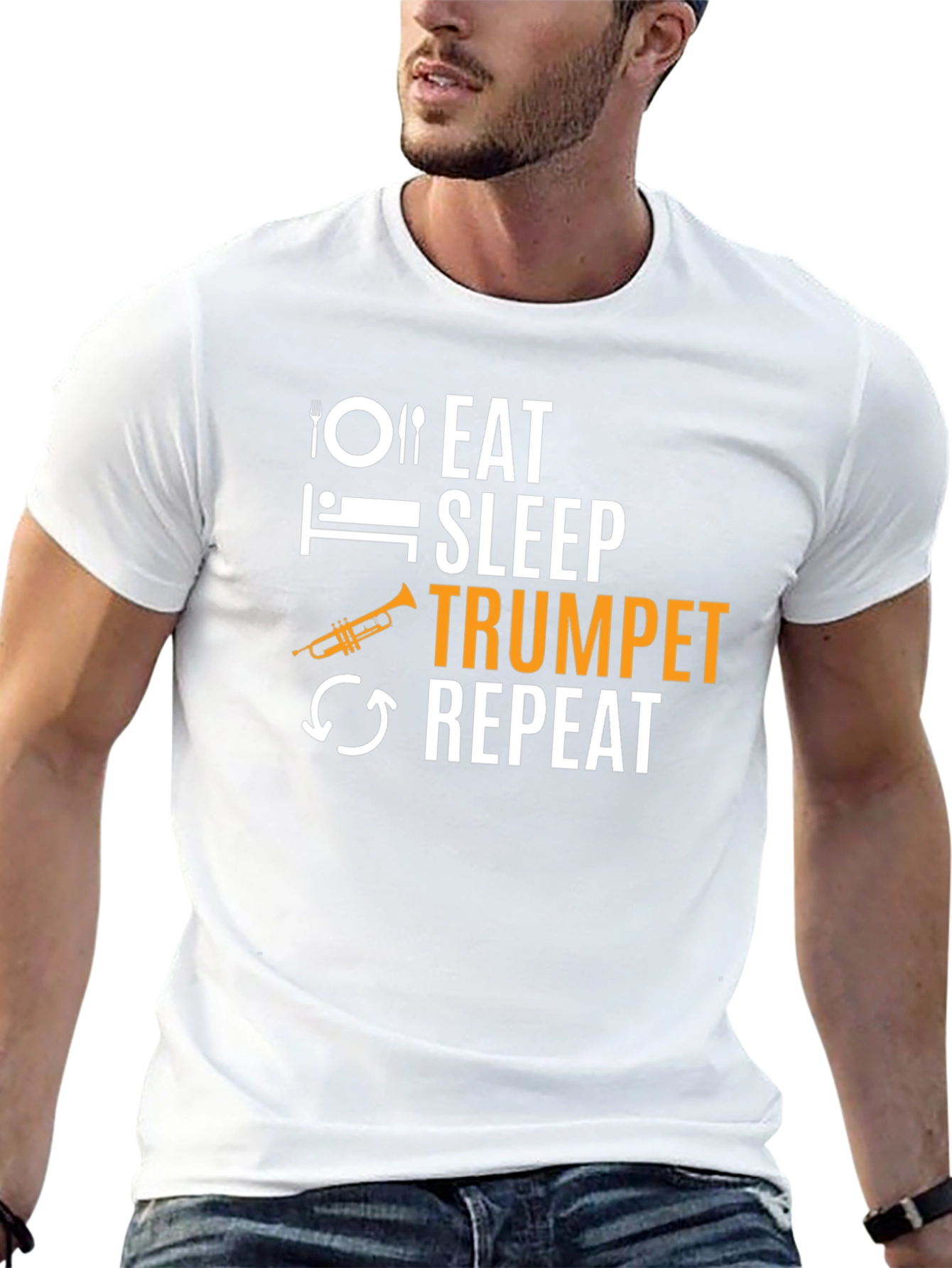 Eat Sleep Trumpet Repeat Graphic Tee