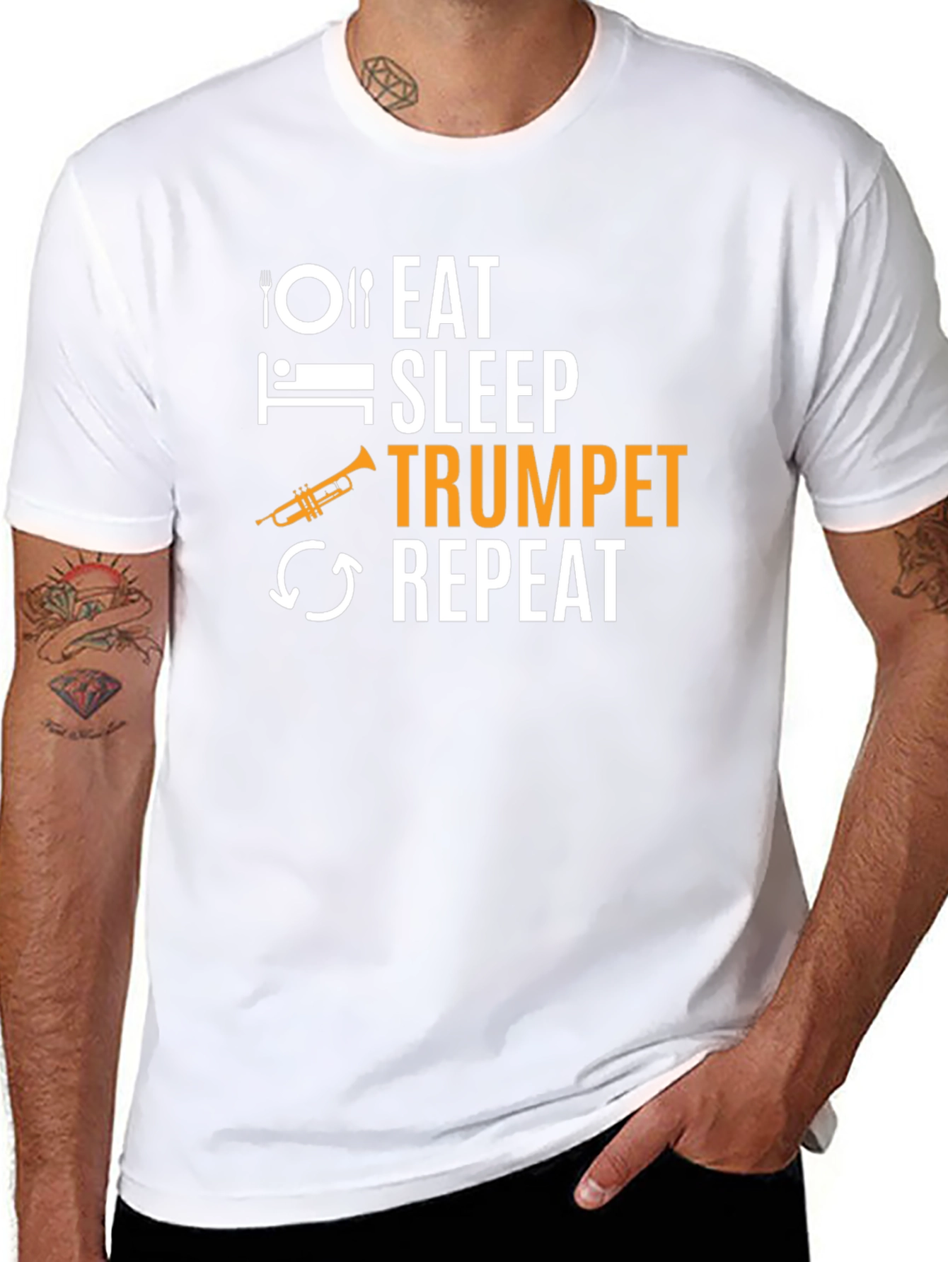Eat Sleep Trumpet Repeat Graphic Tee