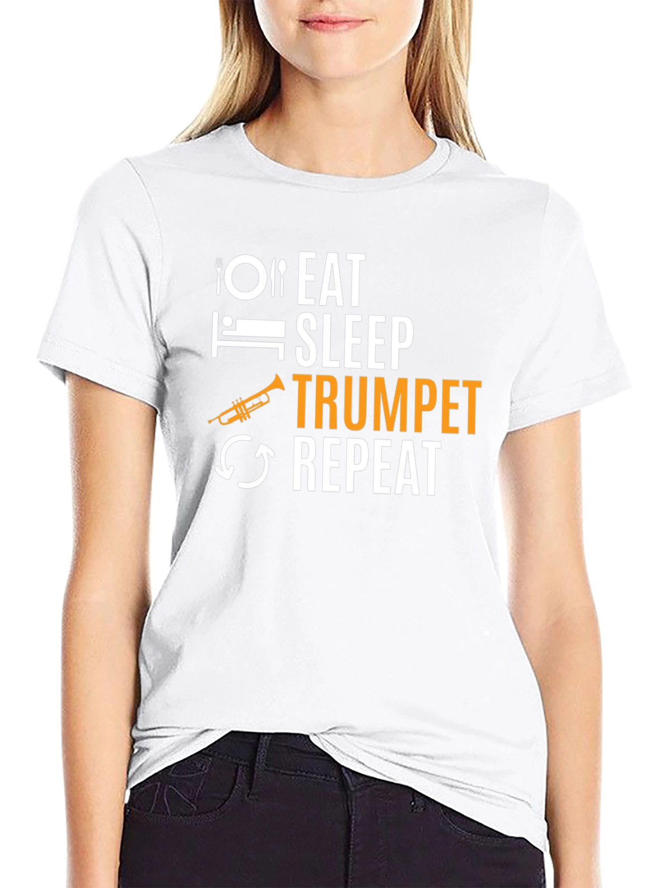 Eat Sleep Trumpet Repeat Graphic Tee