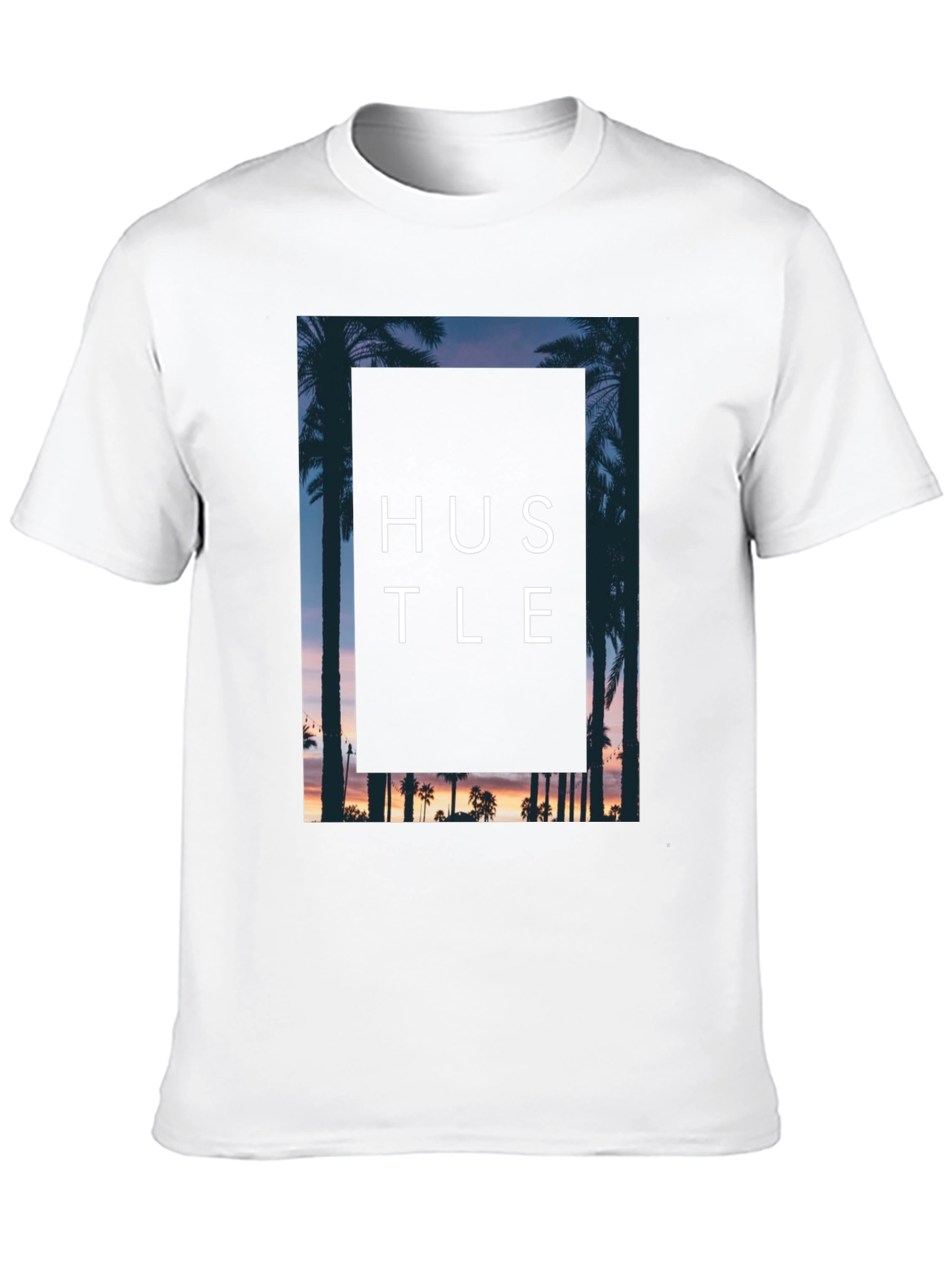 Hustle Palm Tree Graphic Black T-Shirt
