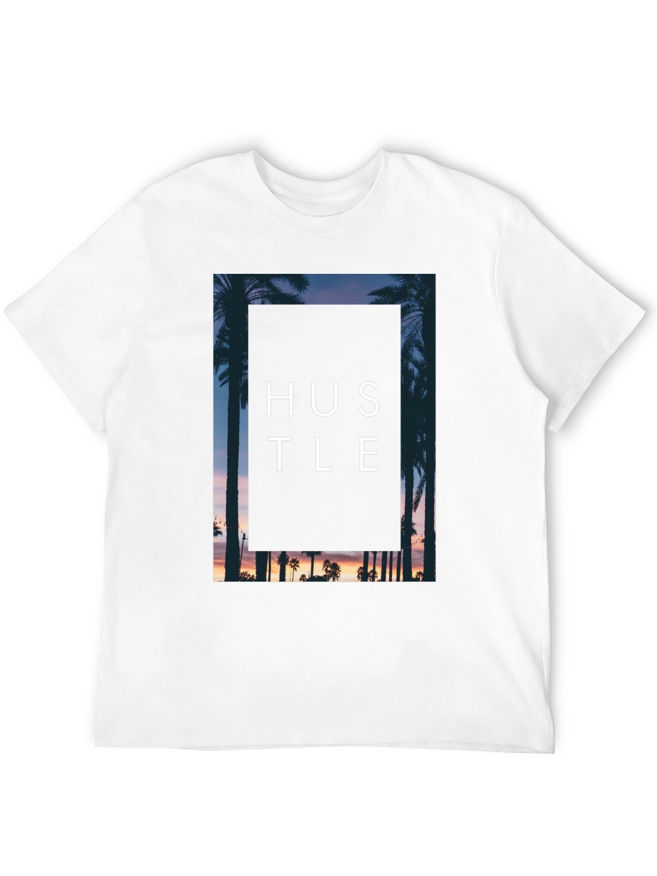 Hustle Palm Tree Graphic Black T-Shirt