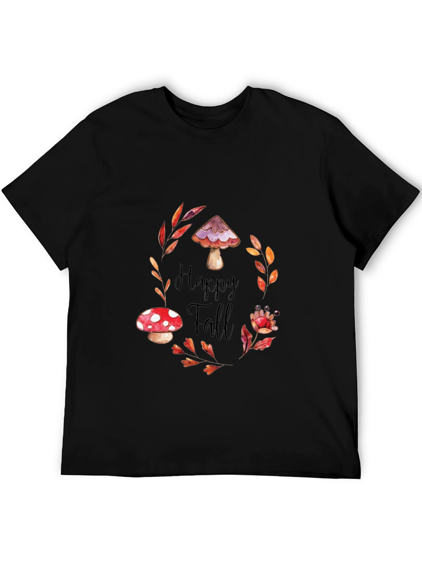 Happy Fall Mushroom T-Shirt - Autumnal Graphic Tee
