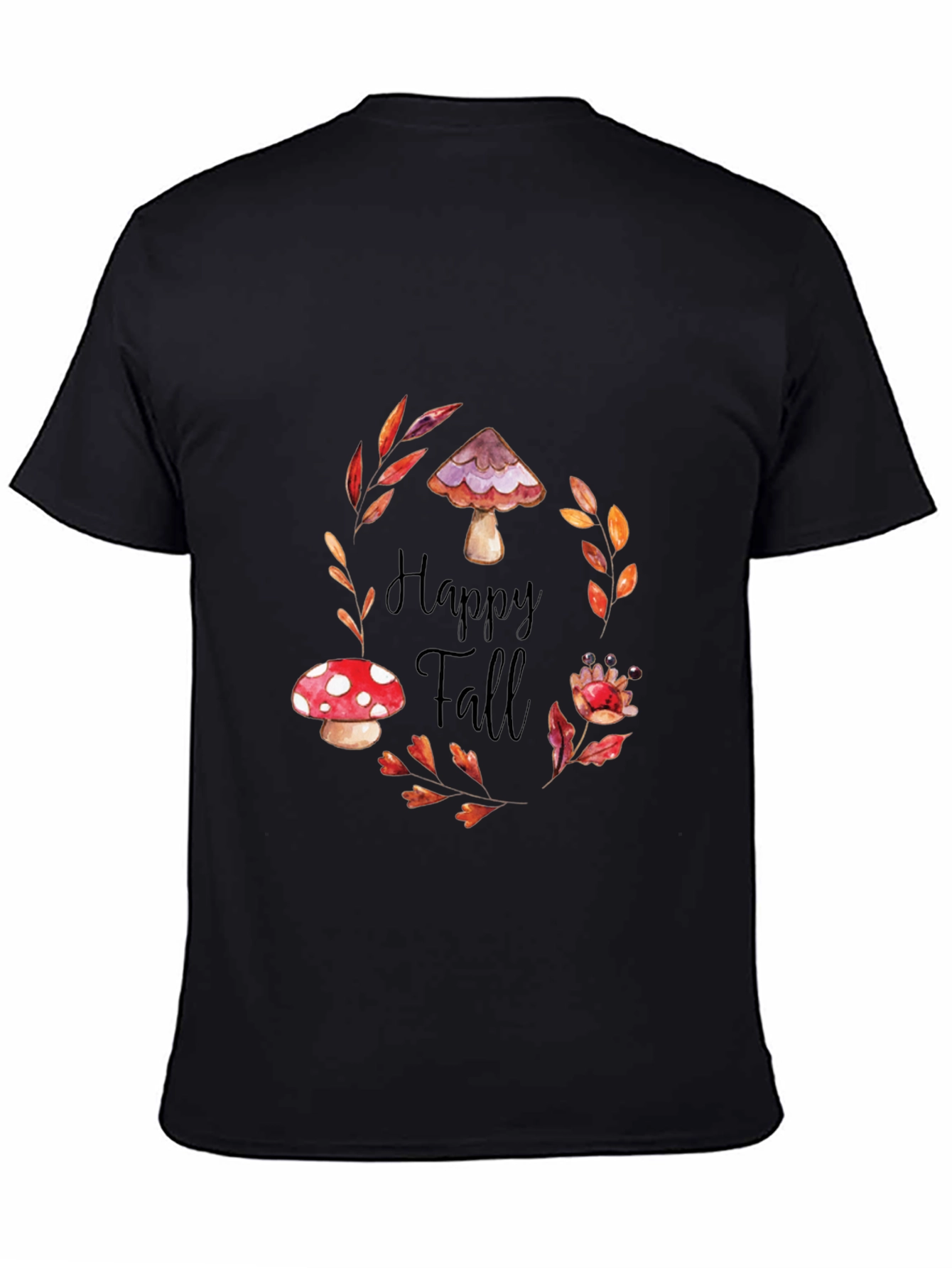 Happy Fall Mushroom T-Shirt - Autumnal Graphic Tee