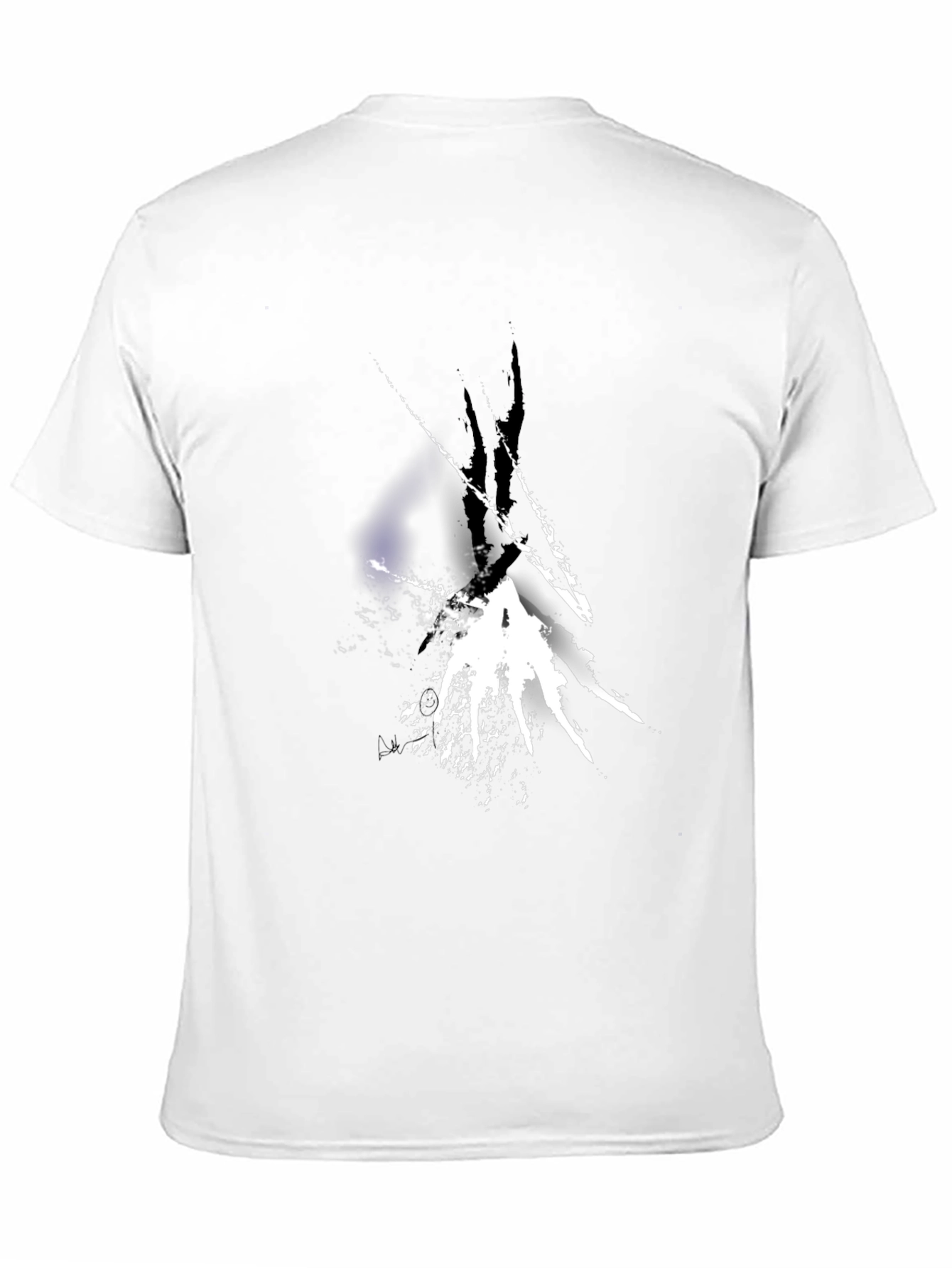 Abstract White Splatter Black T-Shirt