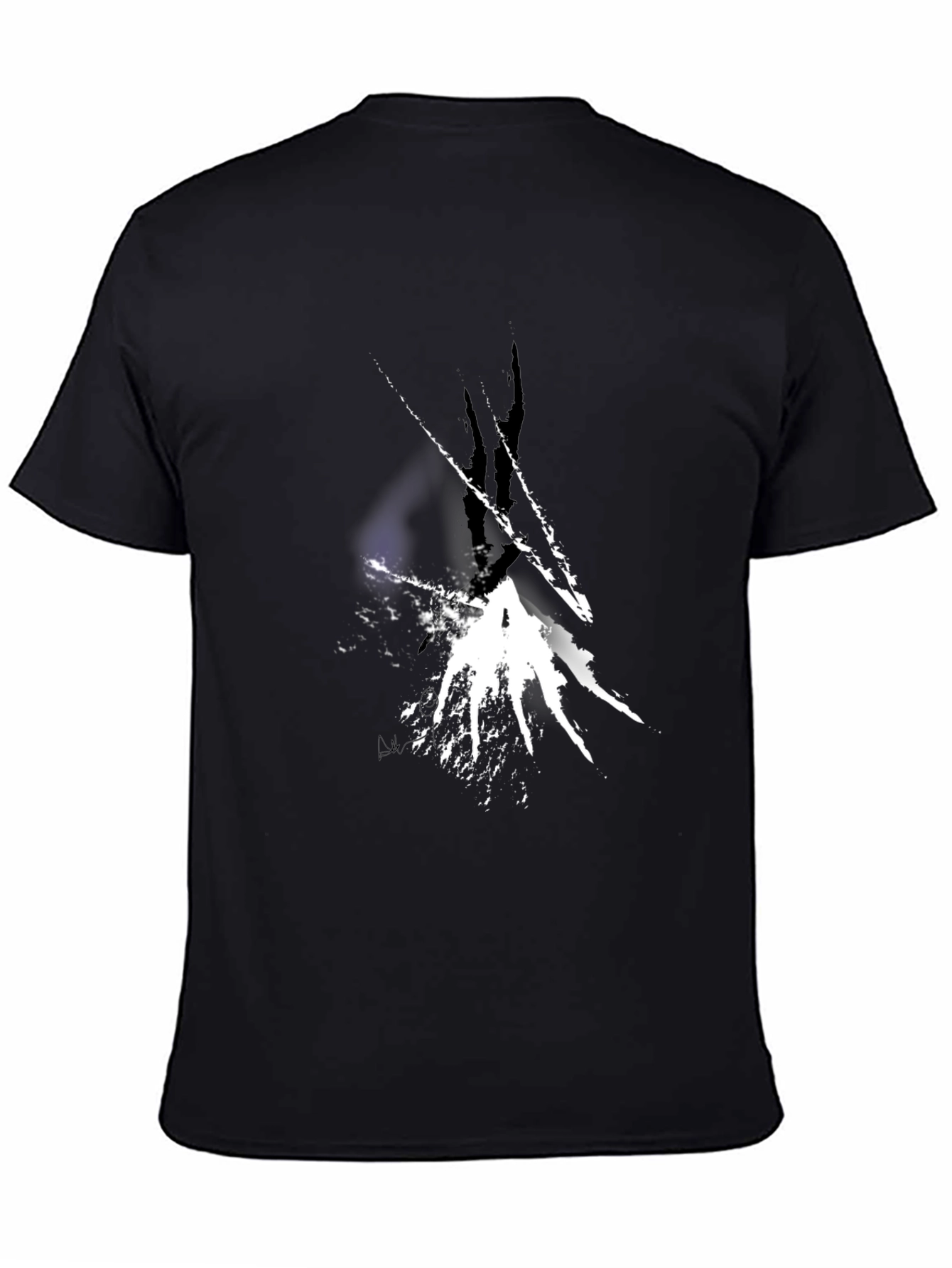 Abstract White Splatter Black T-Shirt