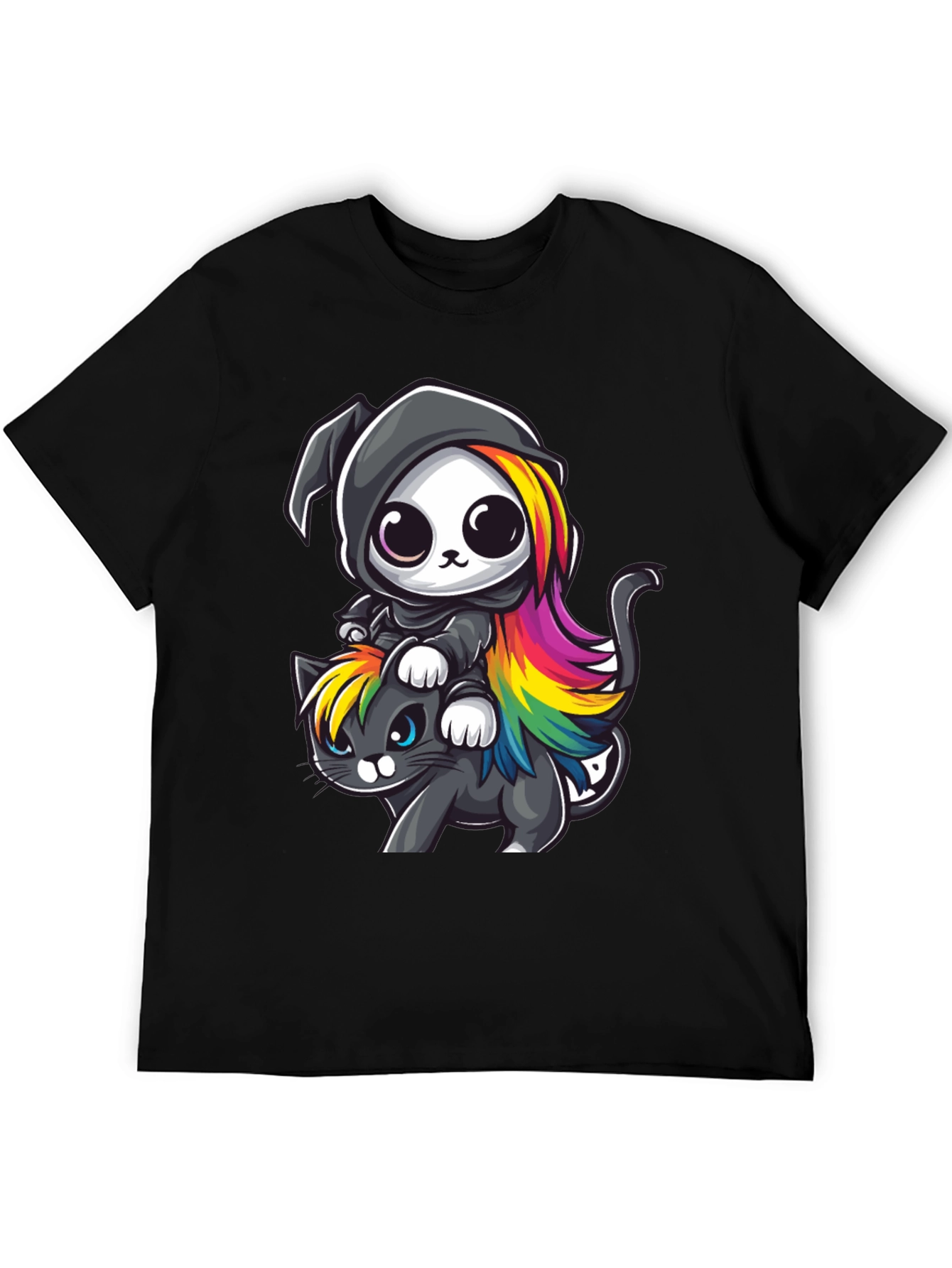 Cute Grim Reaper Cat Ride T-Shirt