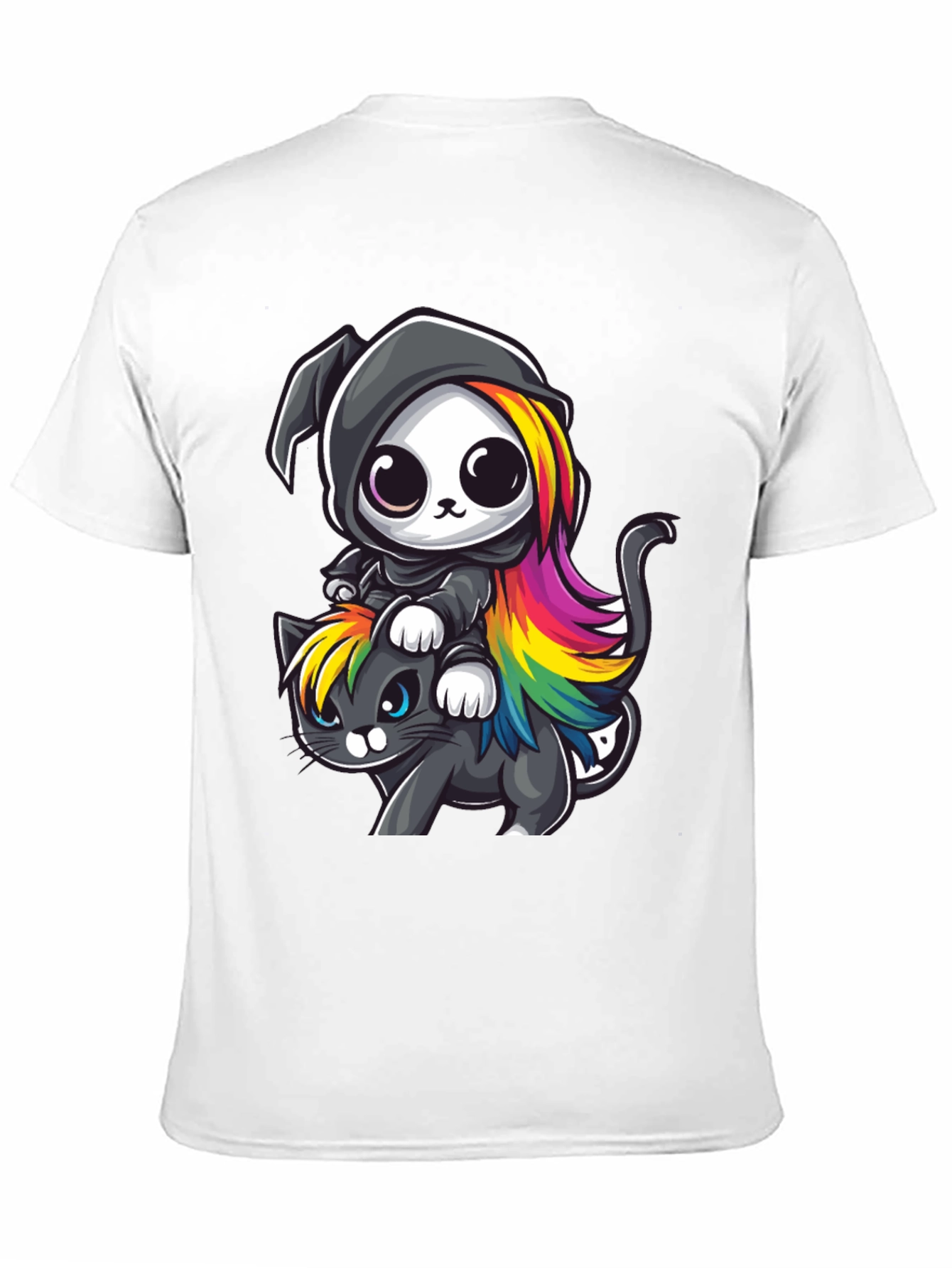 Cute Grim Reaper Cat Ride T-Shirt