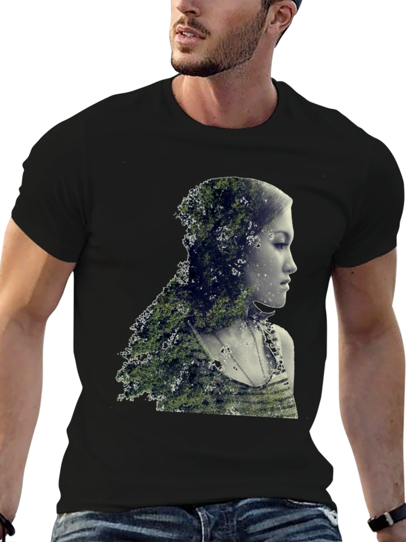 Nature Portrait Black T-Shirt