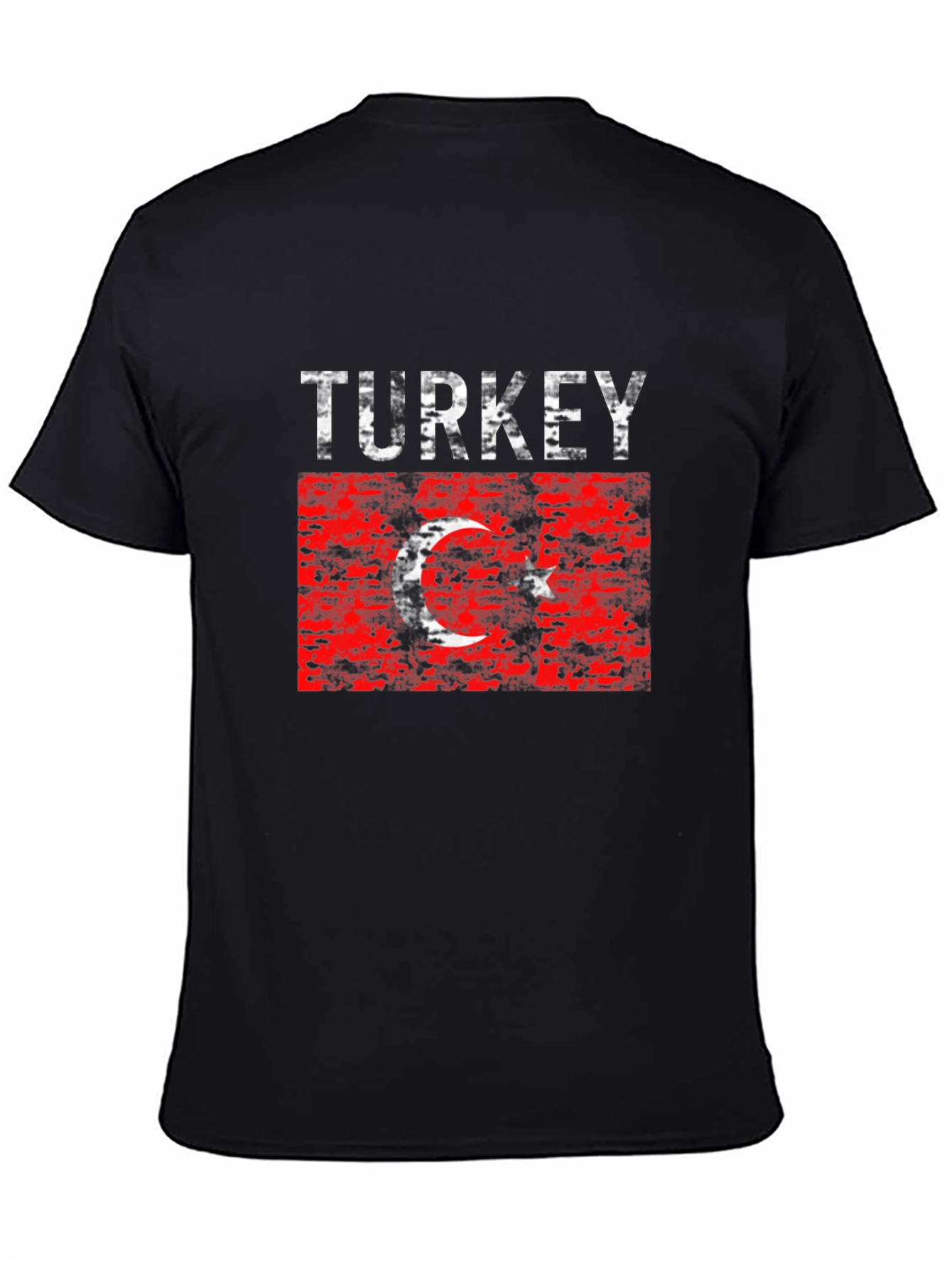 Turkey Flag Graphic T-Shirt - Distressed Design
