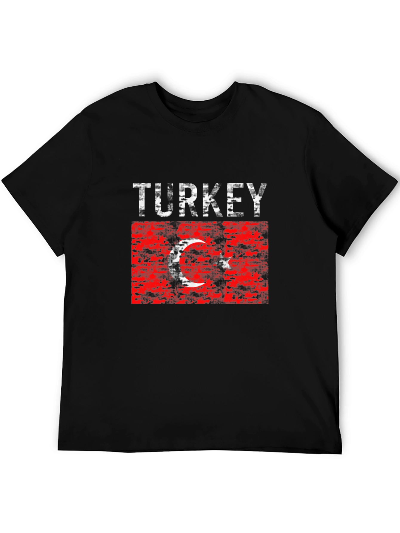Turkey Flag Graphic T-Shirt - Distressed Design
