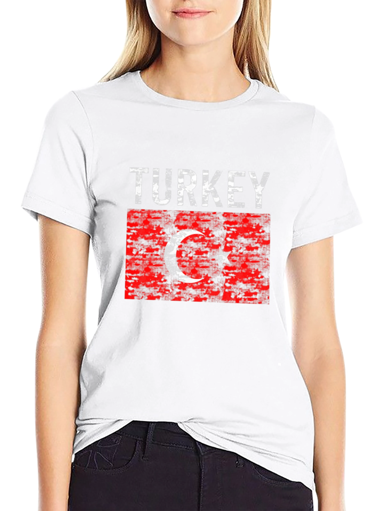 Turkey Flag Graphic T-Shirt - Distressed Design