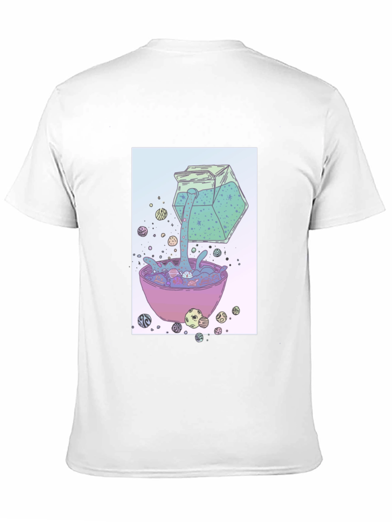 Surreal Cereal Cartoon Graphic Print Black T-Shirt