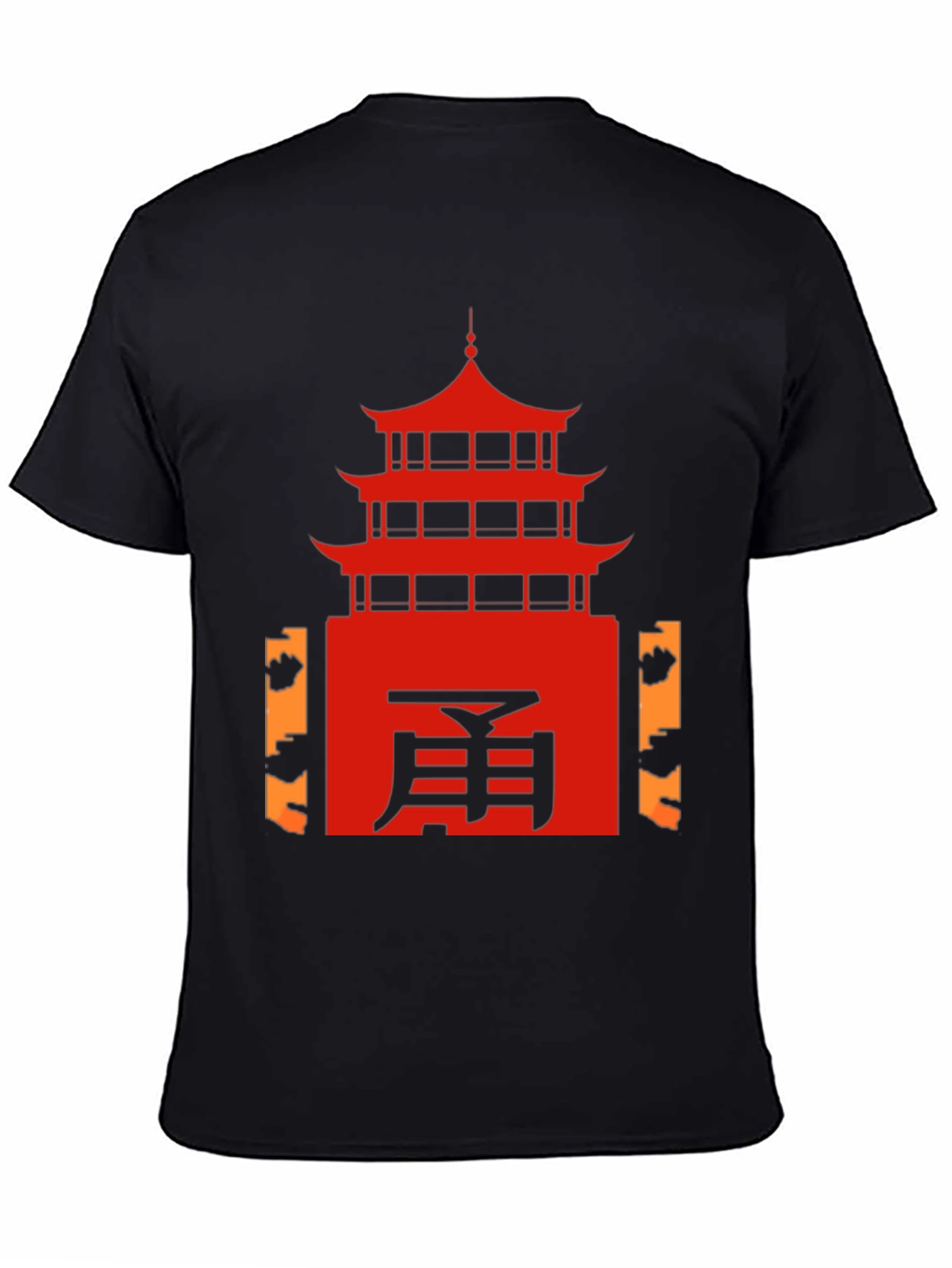 Oriental Temple Graphic Tee - Black