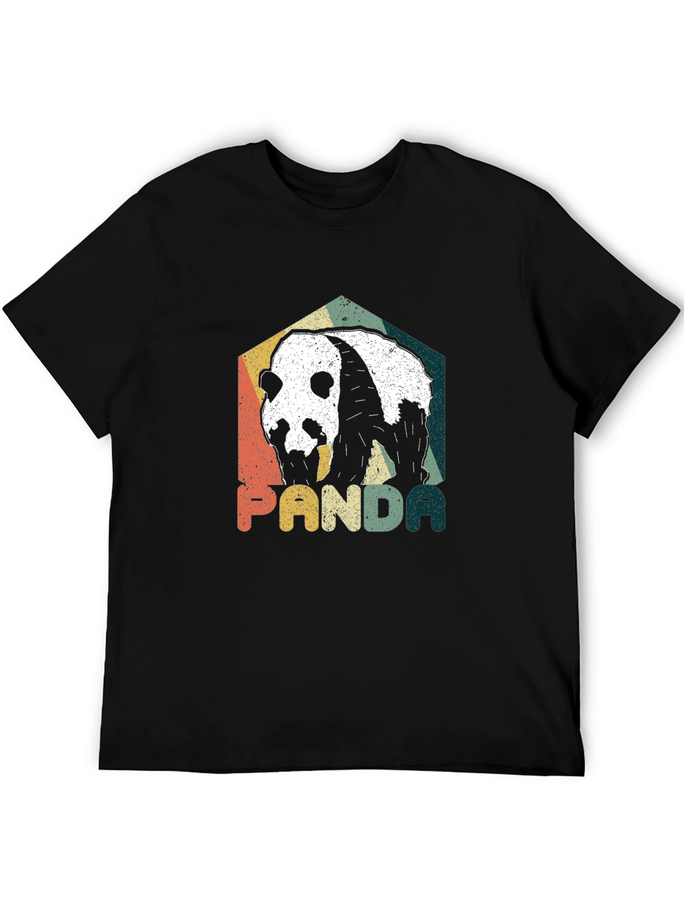 Retro Panda Graphic Tee - Mens Black T-Shirt