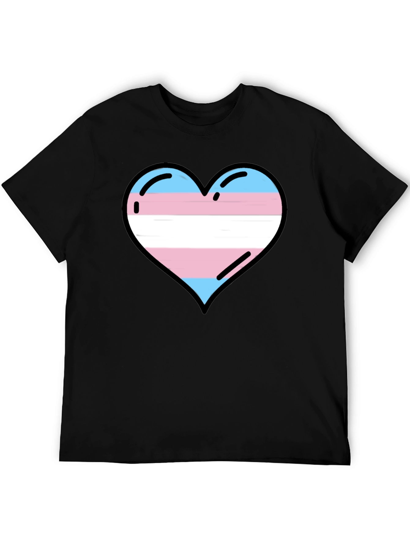 Transgender Pride Heart T-Shirt - Black