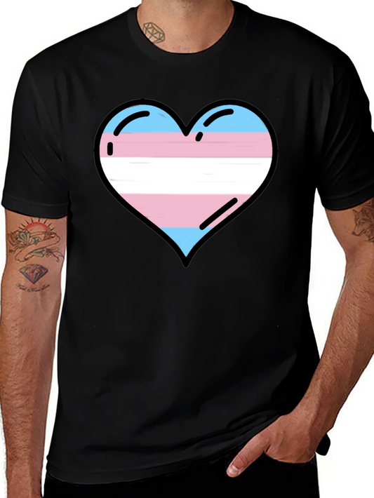 Transgender Pride Heart T-Shirt - Black